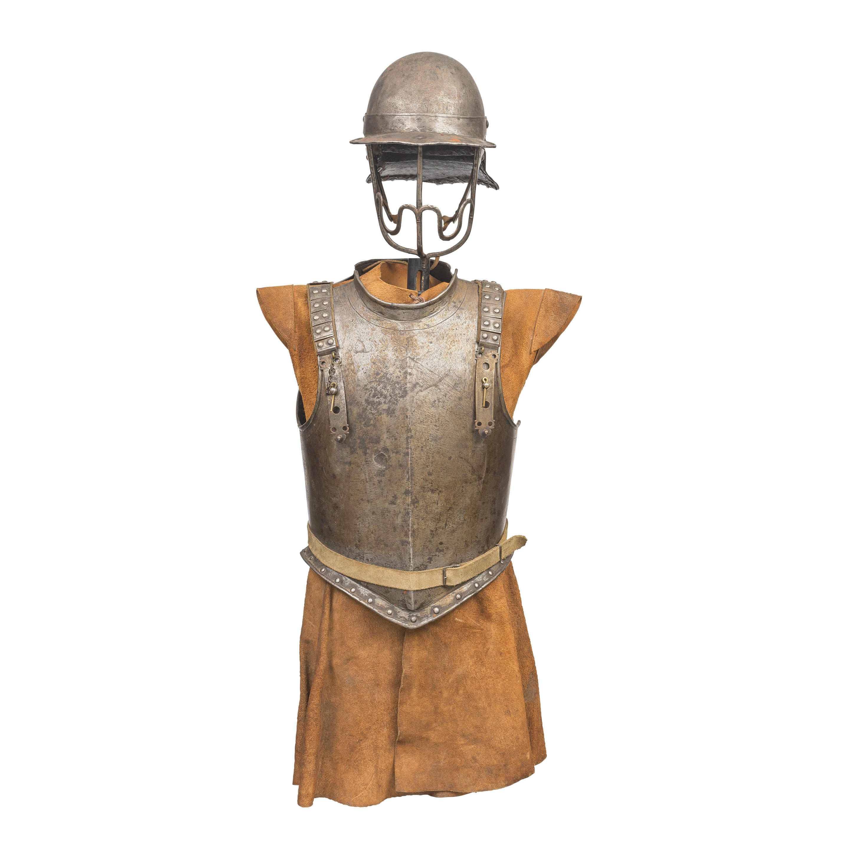 Appraisal: A COMPOSITE ENGLISH CIVIL WAR PERIOD HARQUEBUSIER'S HALF-ARMOUR OF SIEGE