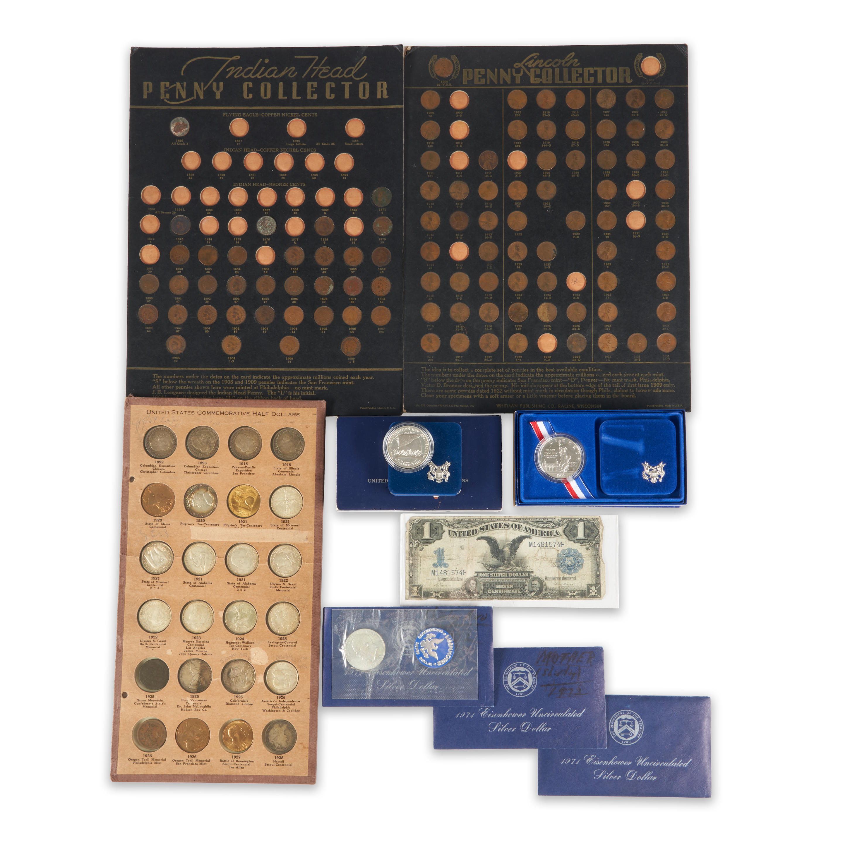 Appraisal: GROUP OF UNITED STATES CLASSIC COMMEMORATIVE COINS BRITISH TOKENS AND