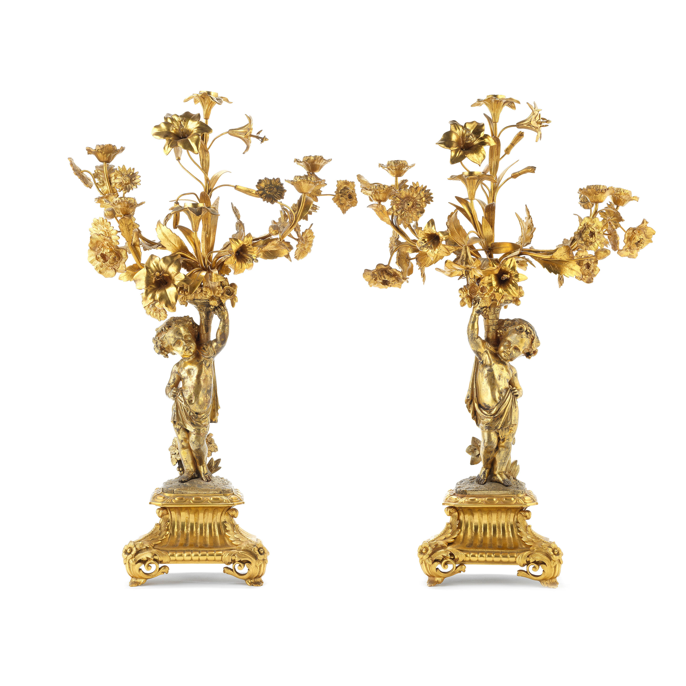 Appraisal: A PAIR OF TH CENTURY FRENCH GILT BRONZE SIX LIGHT