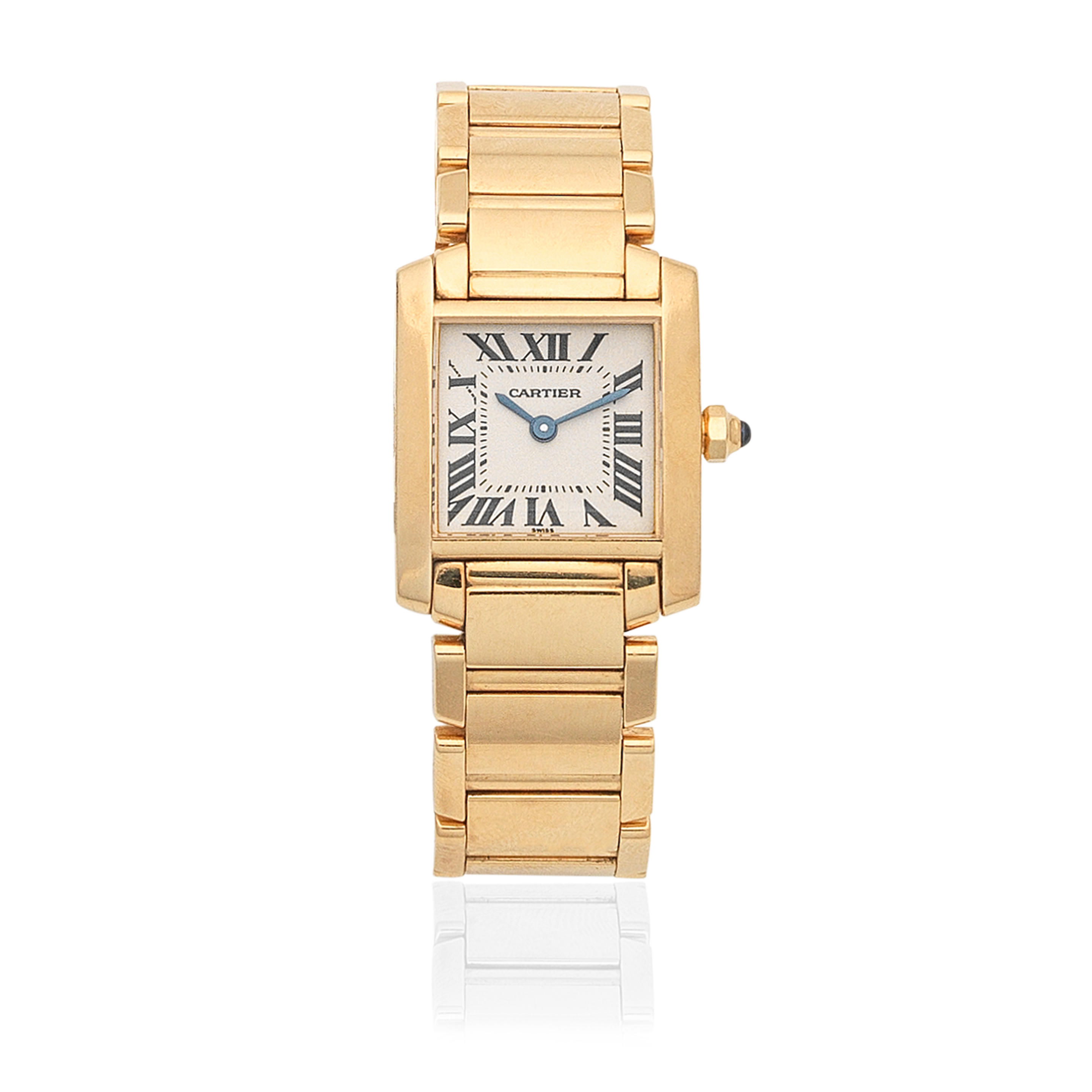 Appraisal: CARTIER A LADY'S K GOLD QUARTZ RECTANGULAR BRACELET WATCH Model