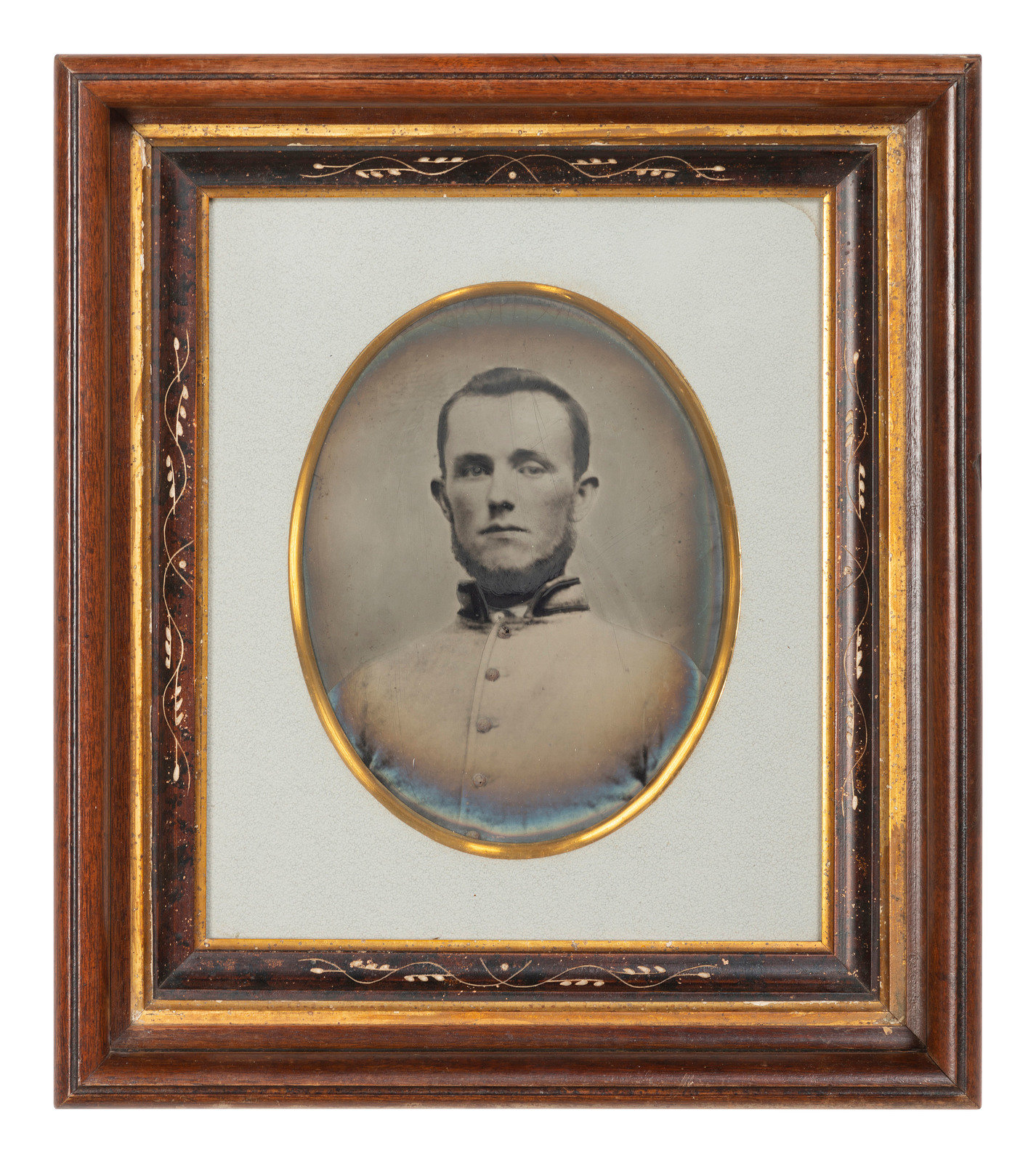 Appraisal: CIVIL WAR Full plate tintype copy portrait of an unidentified