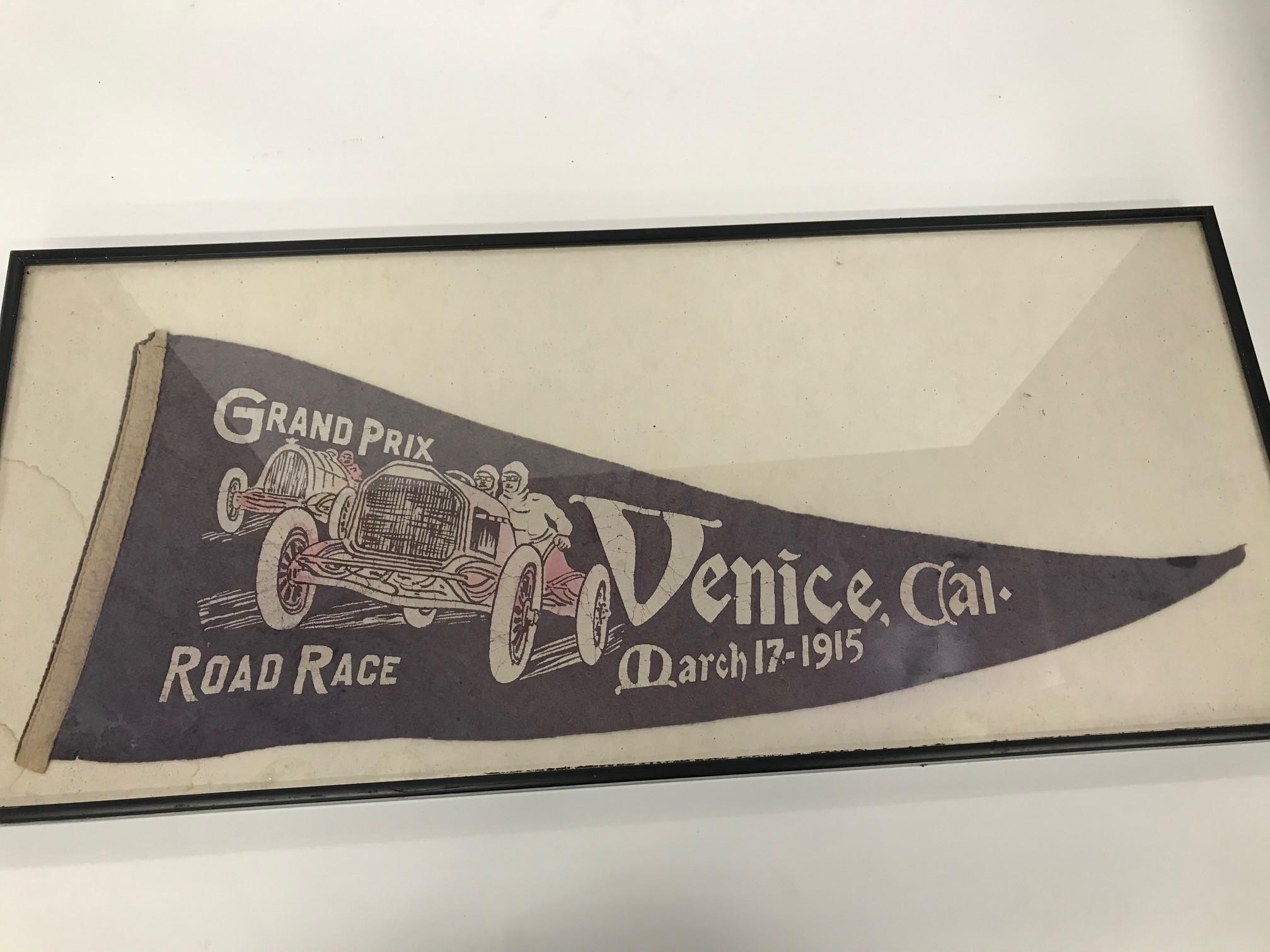 Appraisal: A VENICE GRAND PRIX RACE PENNANT Framed inches by inches