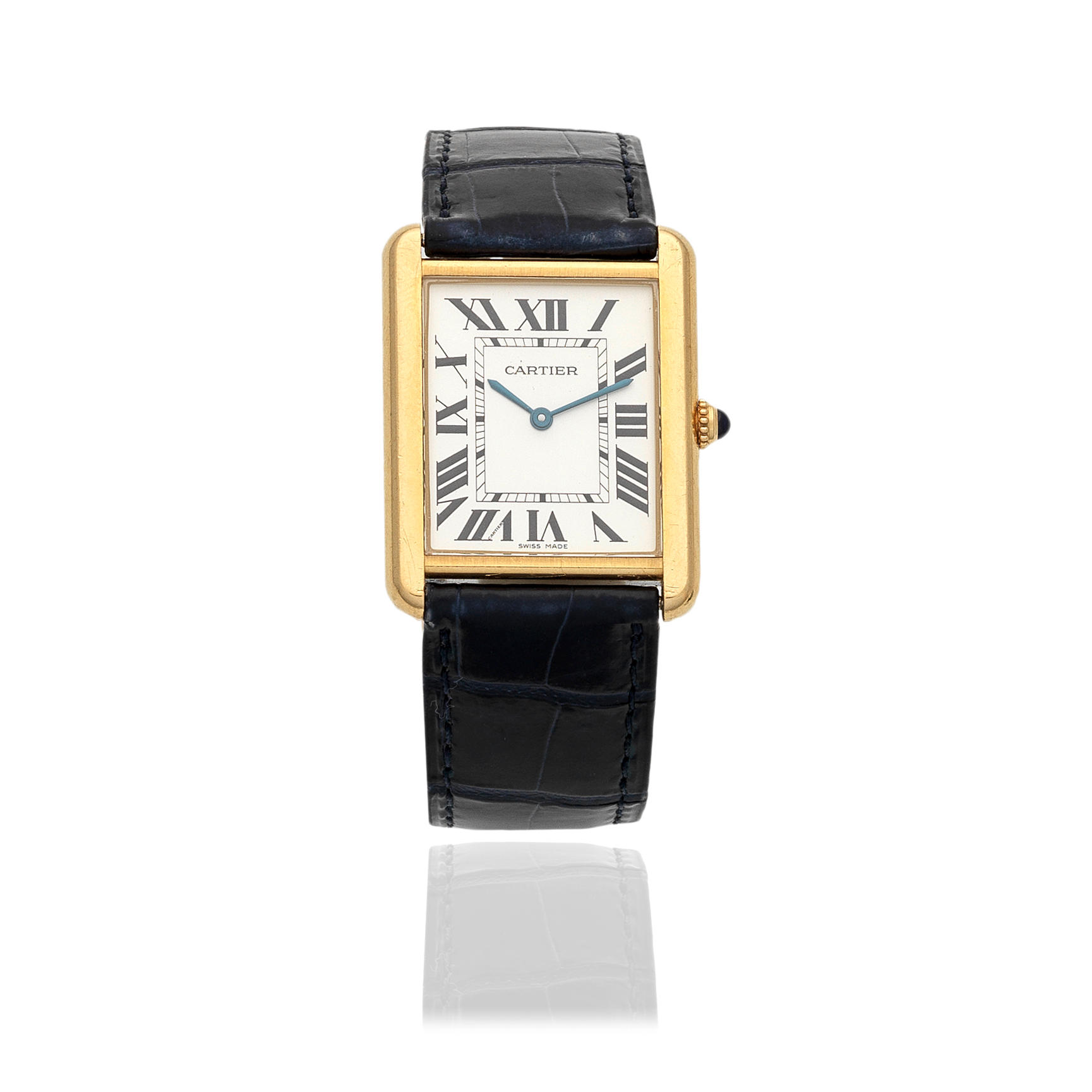 Appraisal: CARTIER AN K GOLD AND STAINLESS STEEL QUARTZ RECTANGULAR WRISTWATCH