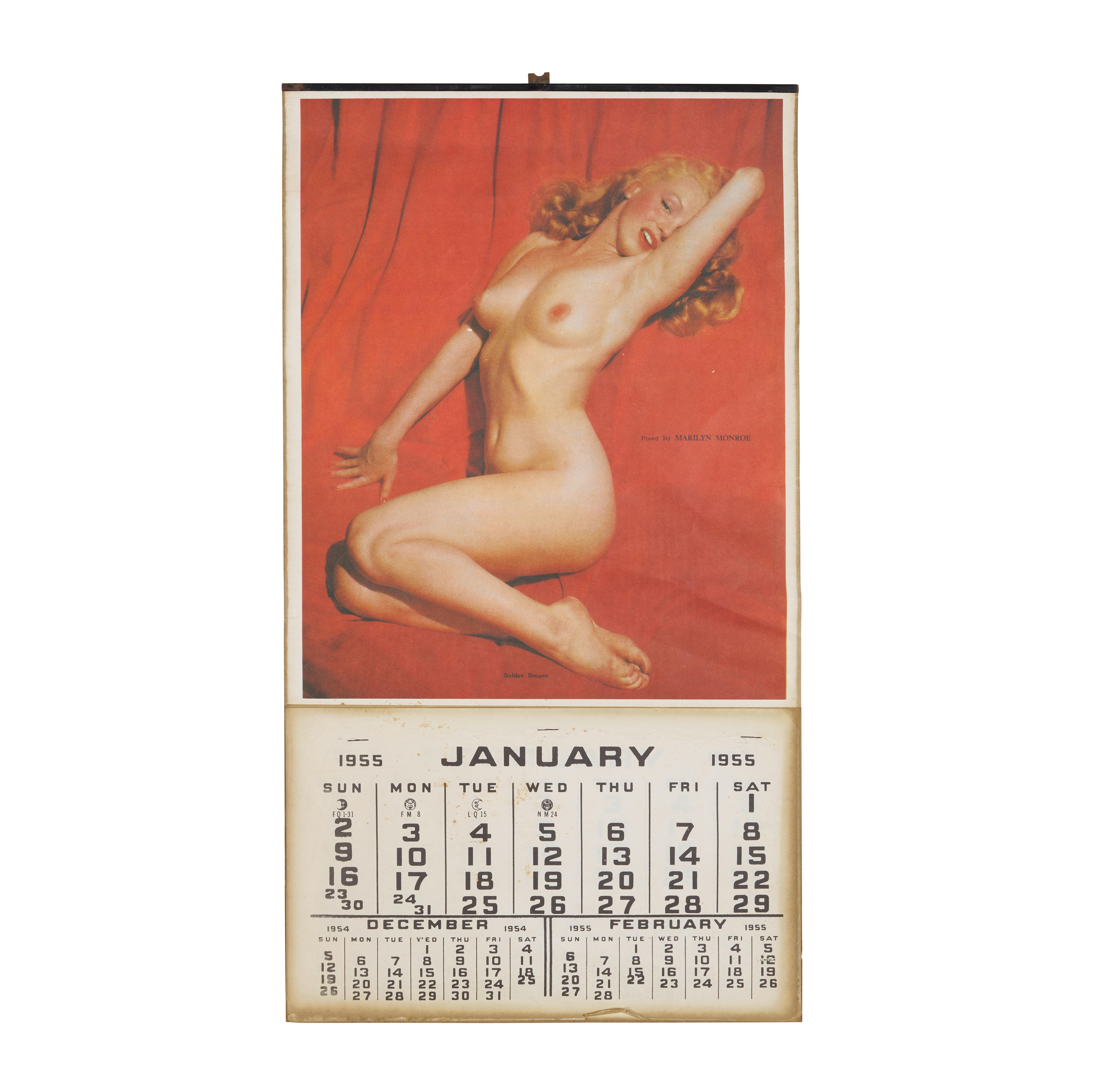 Appraisal: A MARILYN MONROE CALENDAR Depicting the famous Tom Kelly 'Golden