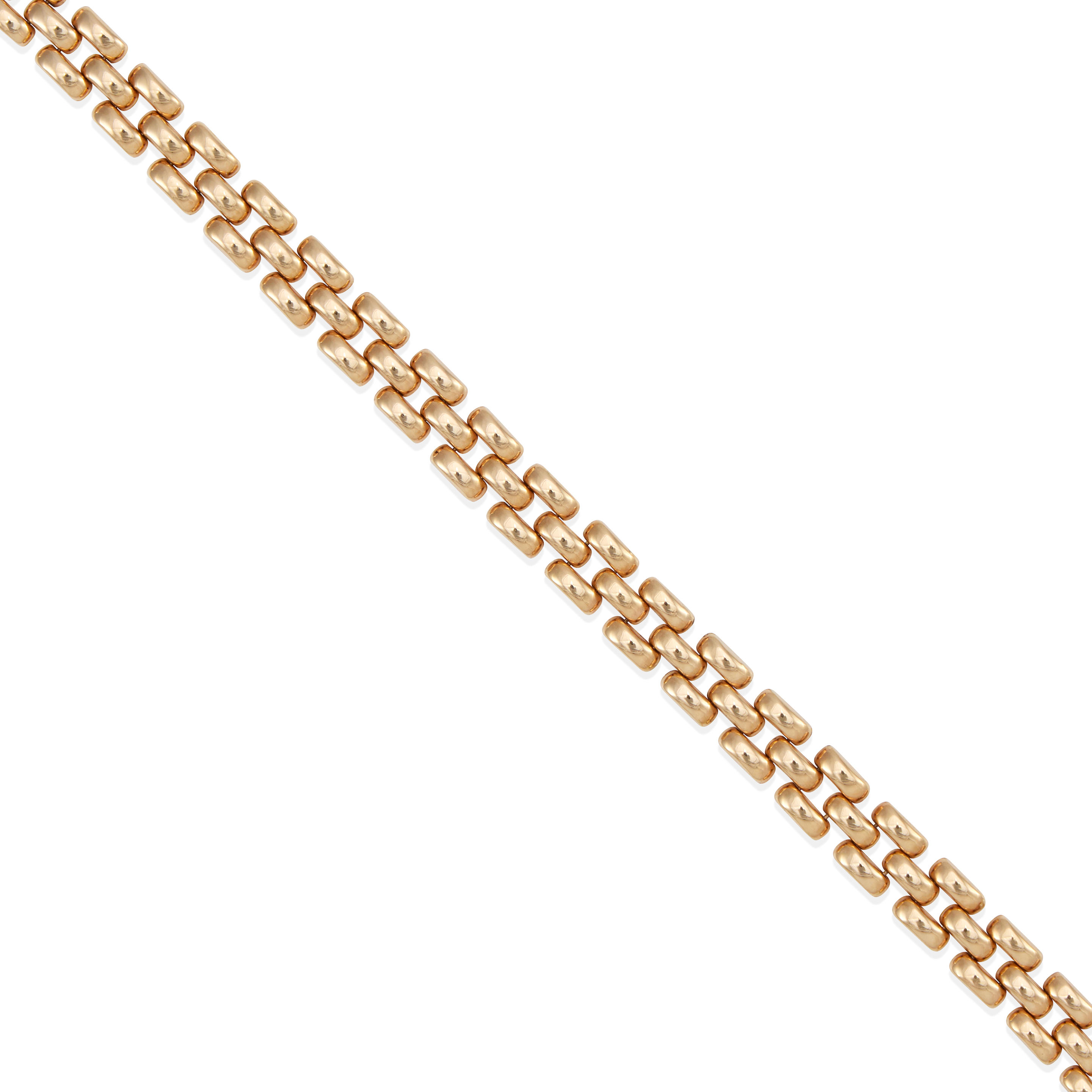 Appraisal: A K GOLD BRICK LINK BRACELET k yellow gold Length