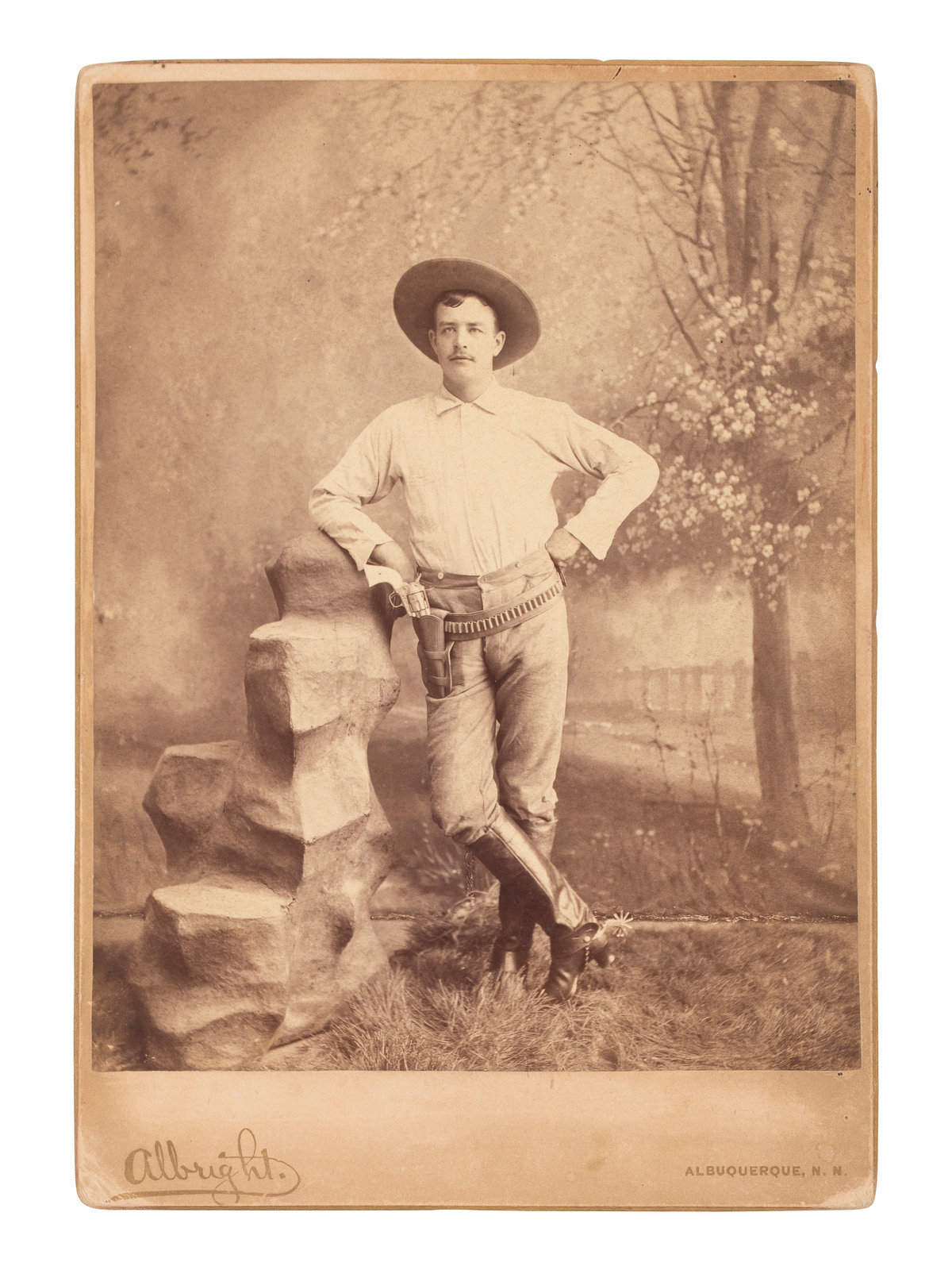 Appraisal: WESTERN AMERICANA A group of photographs of armed cowboys incl