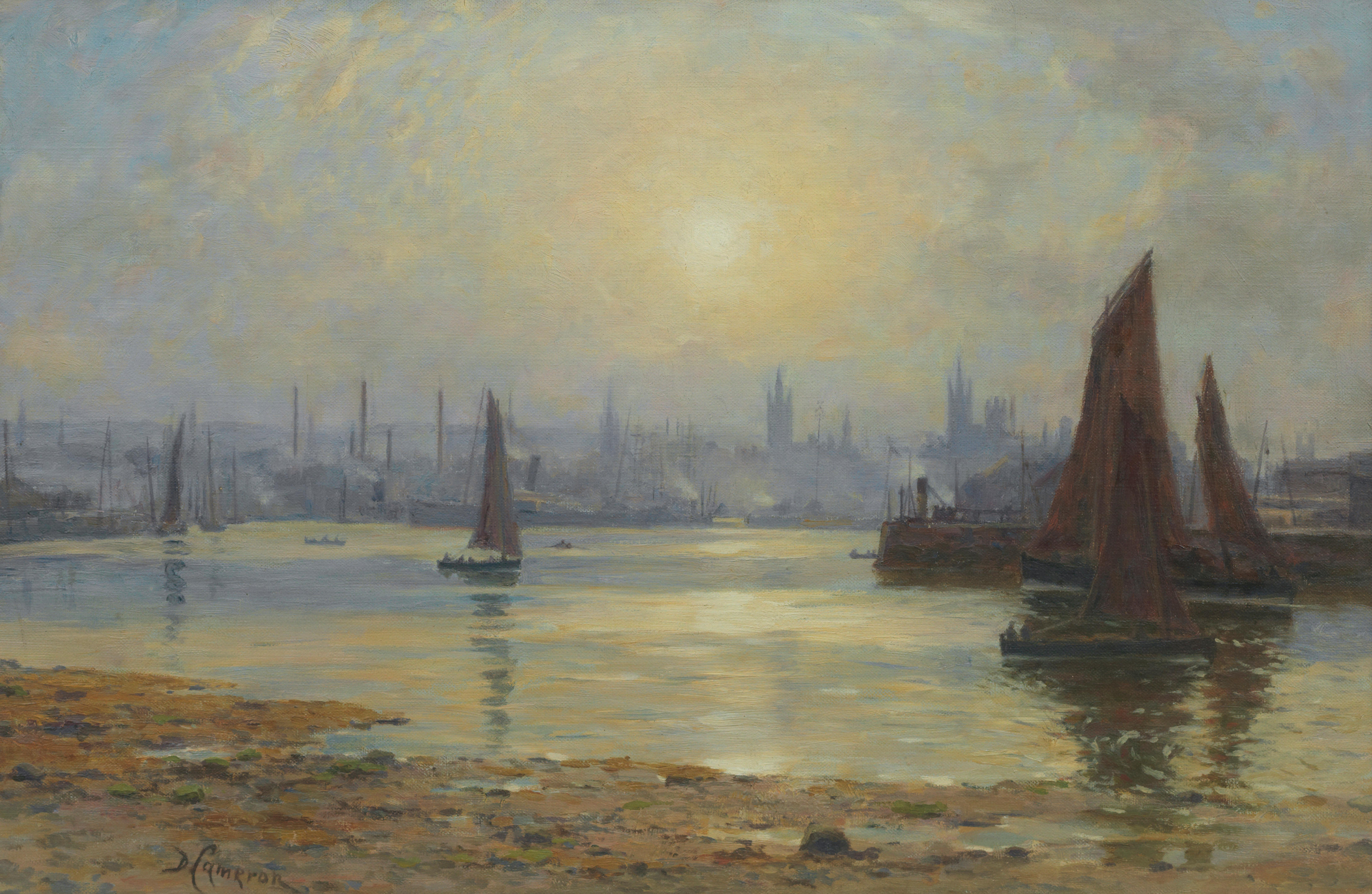 Appraisal: DUNCAN CAMERON BRITISH - Aberdeen harbour signed 'D Cameron' lower