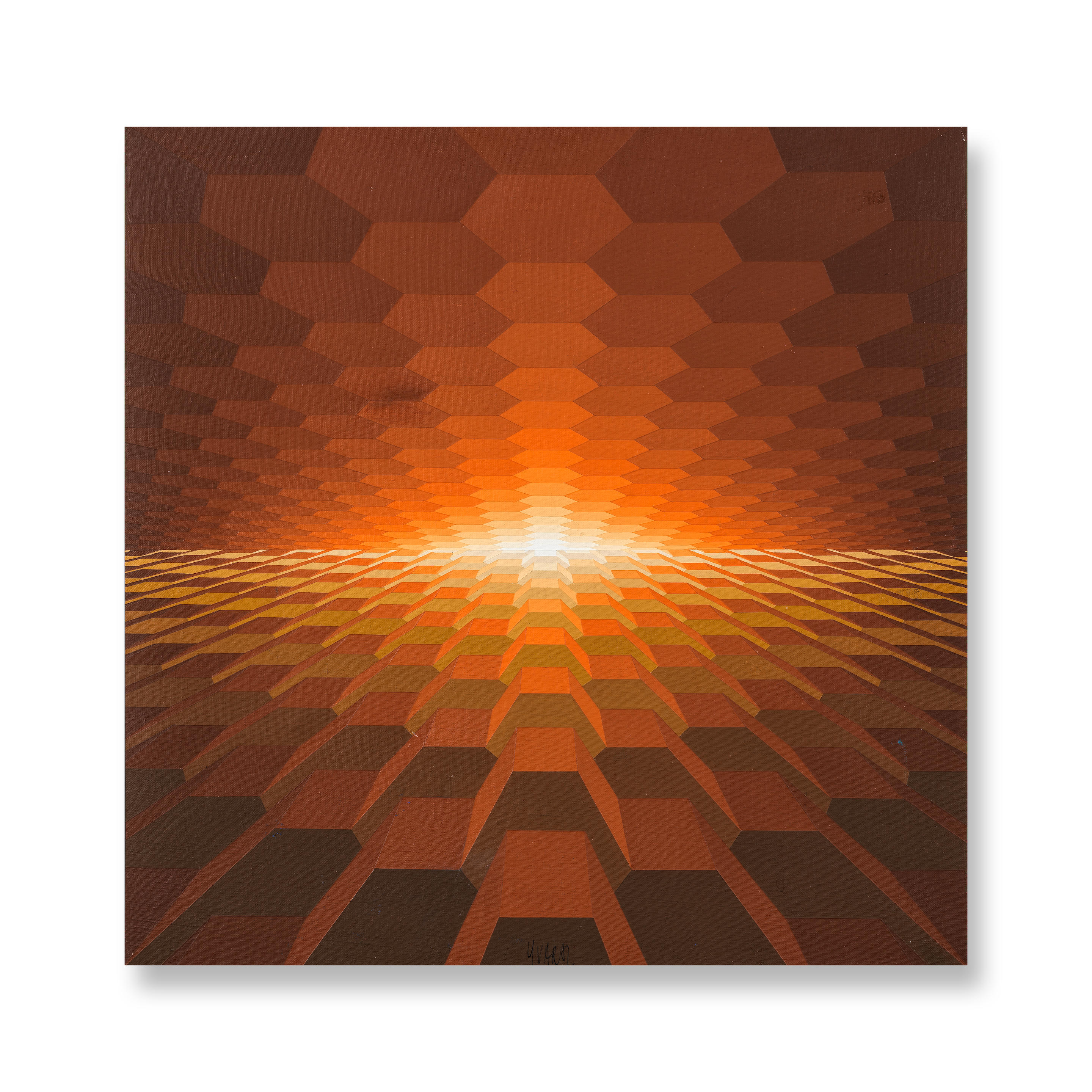 Appraisal: YVARAL JEAN-PIERRE VASARELY - Horizon structur O-J sign sign titr