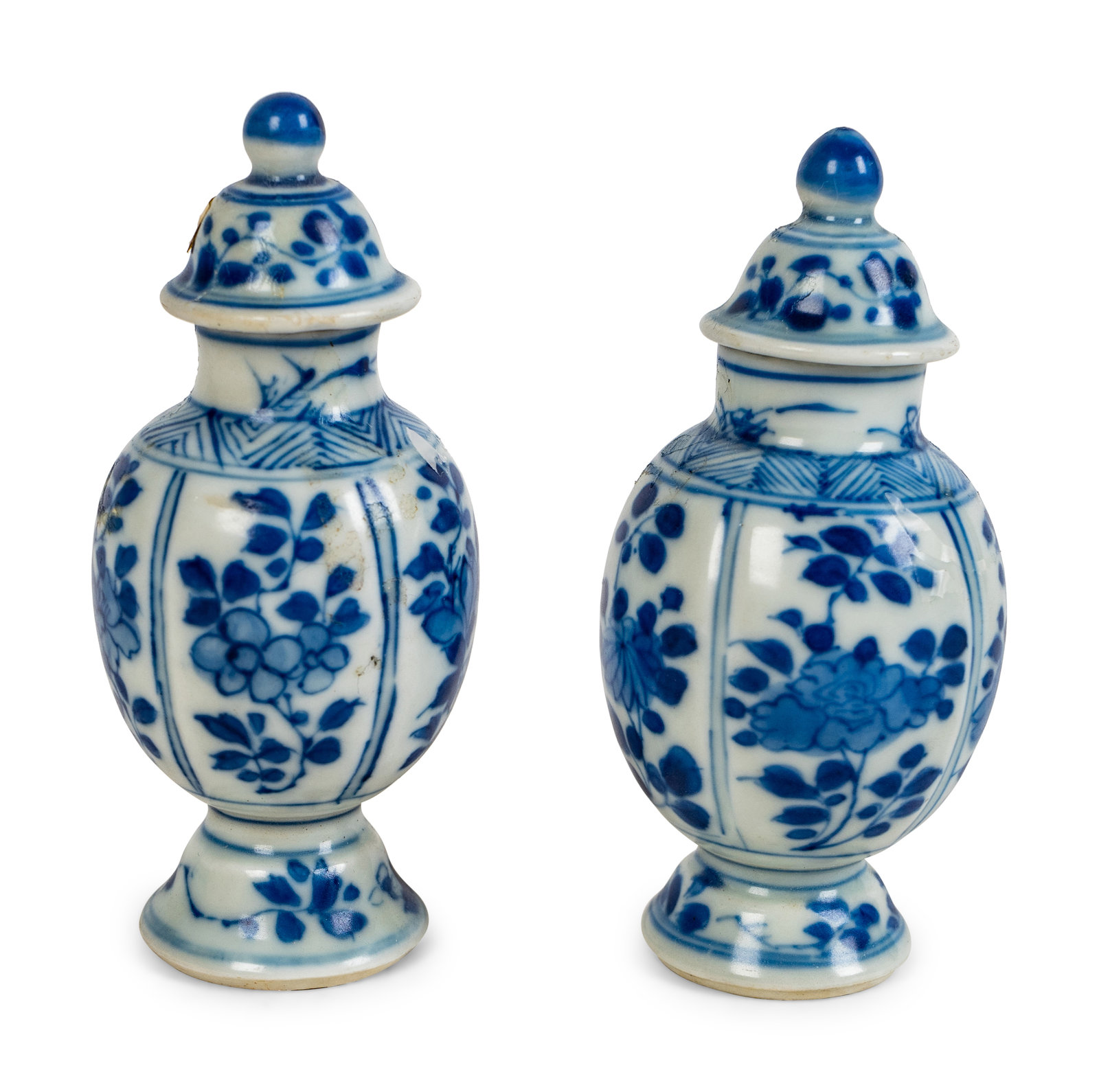 Appraisal: A Pair of Chinese Miniature Blue and White Porcelain Ginger