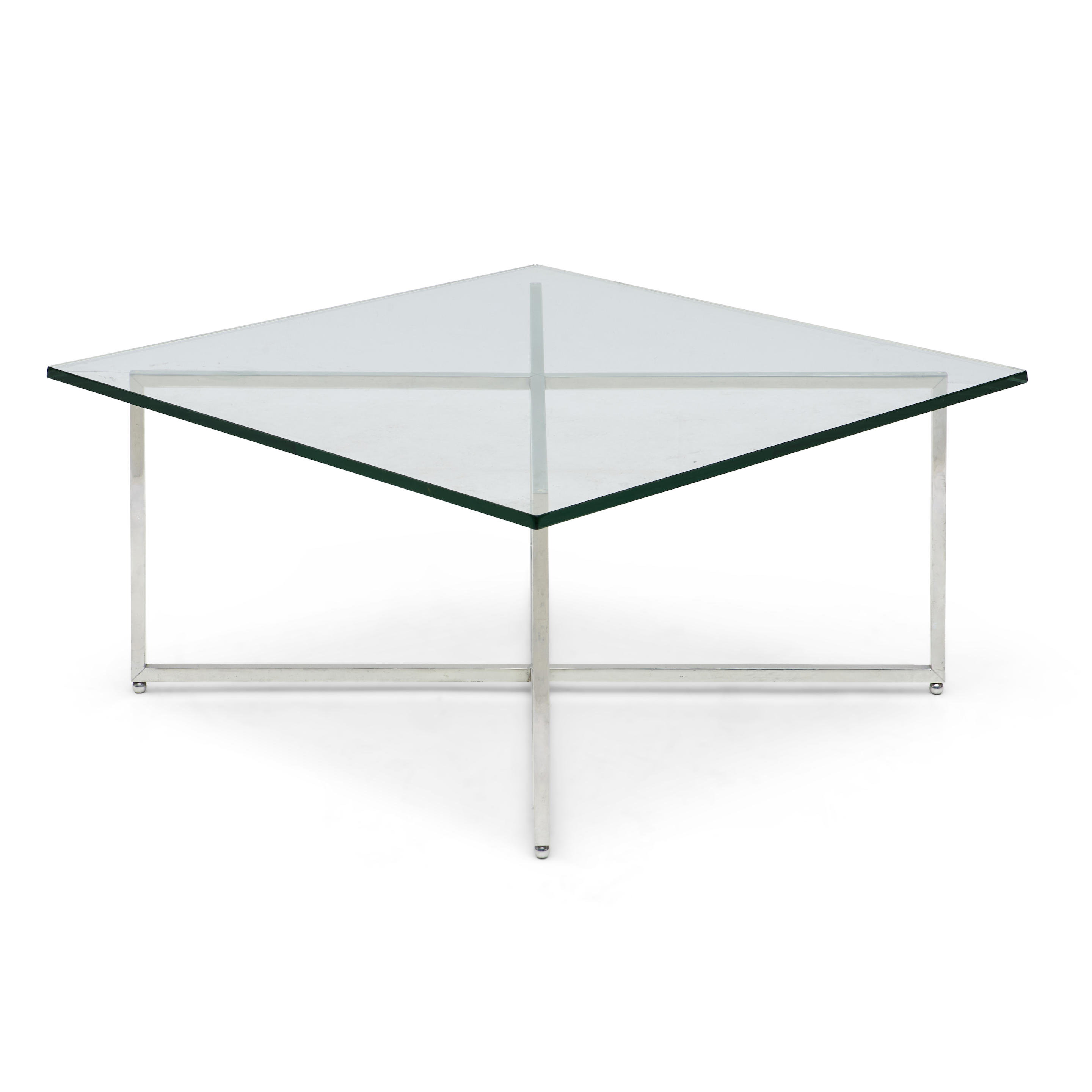 Appraisal: MID-CENTURY MODERN GLASS AND CHROME COFFEE TABLE probably United States