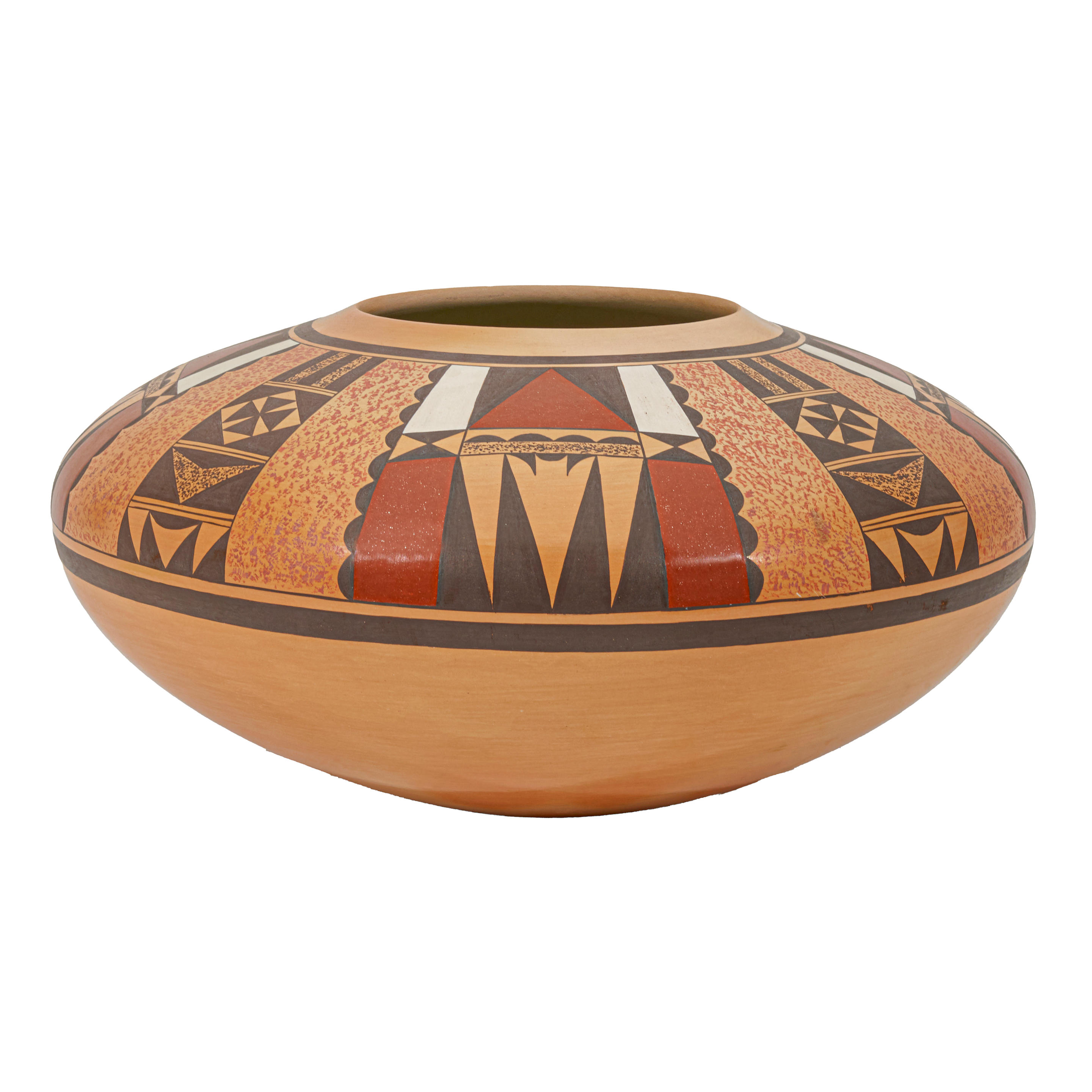 Appraisal: STEVE LUCAS Hopi b a wide jar polychrome painted about