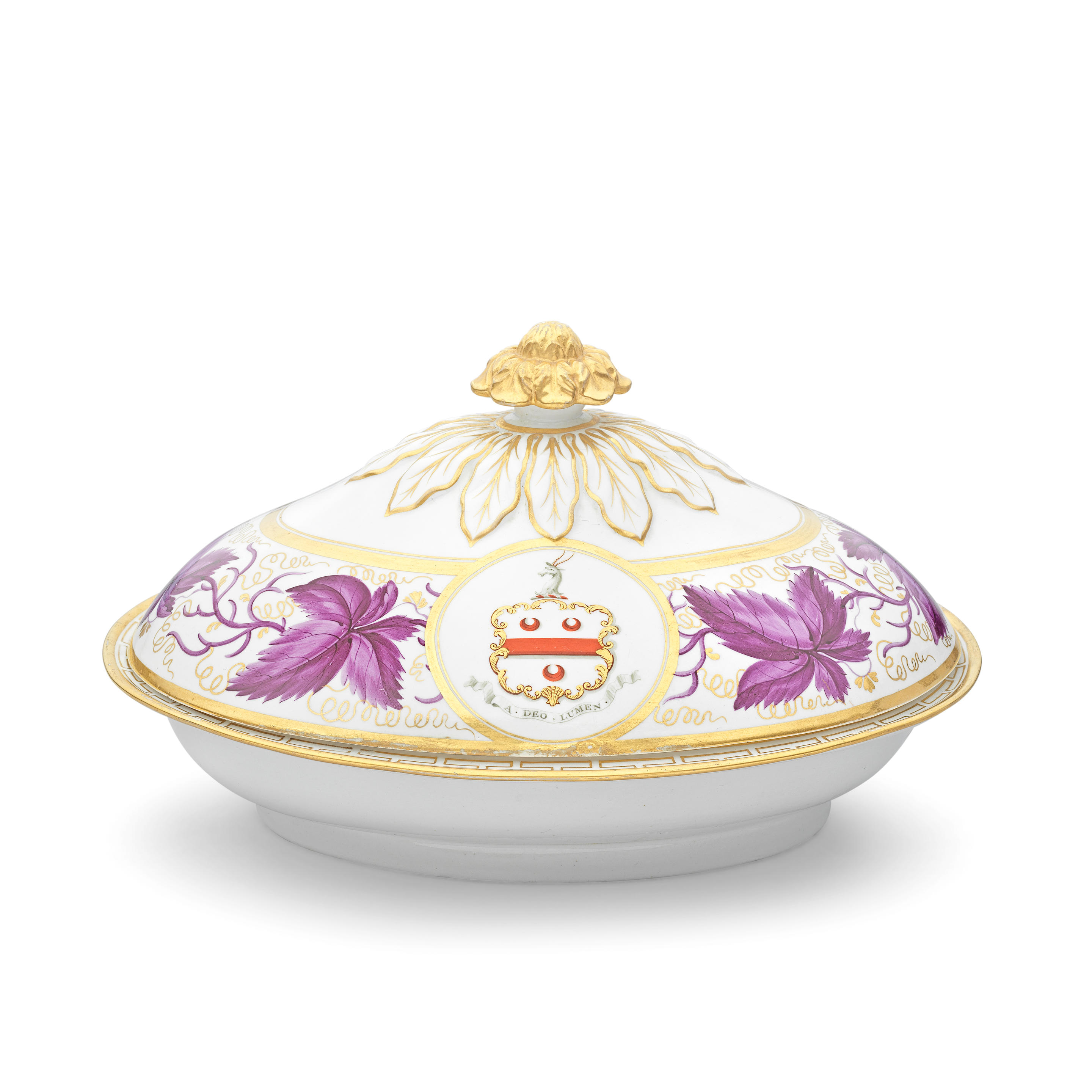 Appraisal: A BARR FLIGHT AND BARR WORCESTER ARMORIAL VEGETABLE TUREEN AND