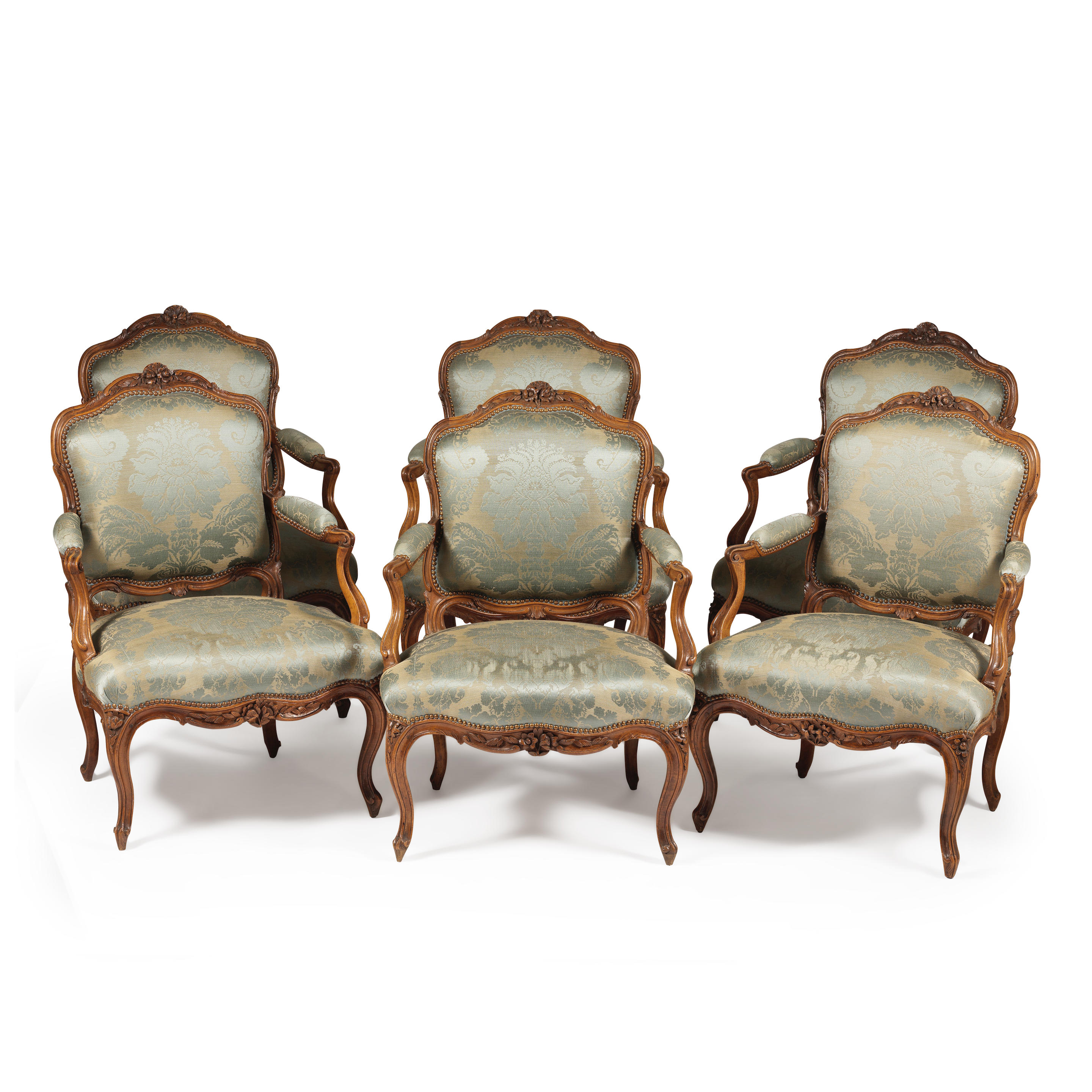 Appraisal: SUITE DE SIX FAUTEUILS LA REINE D' POQUE LOUIS XV