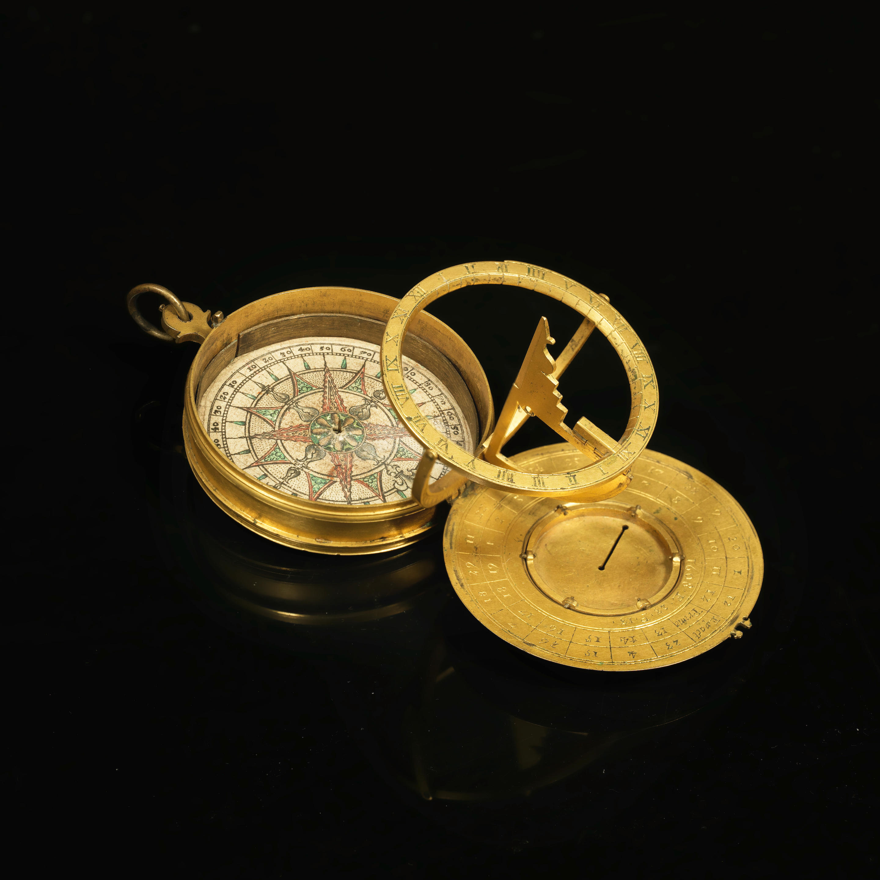 Appraisal: A RARE CHARLES WHITWELL GILT BRASS ASTRONOMICAL COMPENDIUM ENGLISH DATED