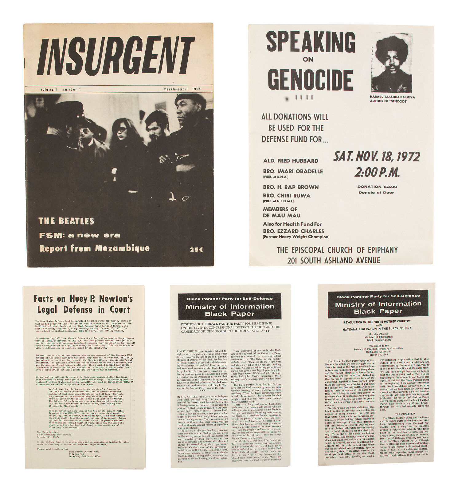 Appraisal: CIVIL RIGHTS A group of pamphlets circulars and flyers involving