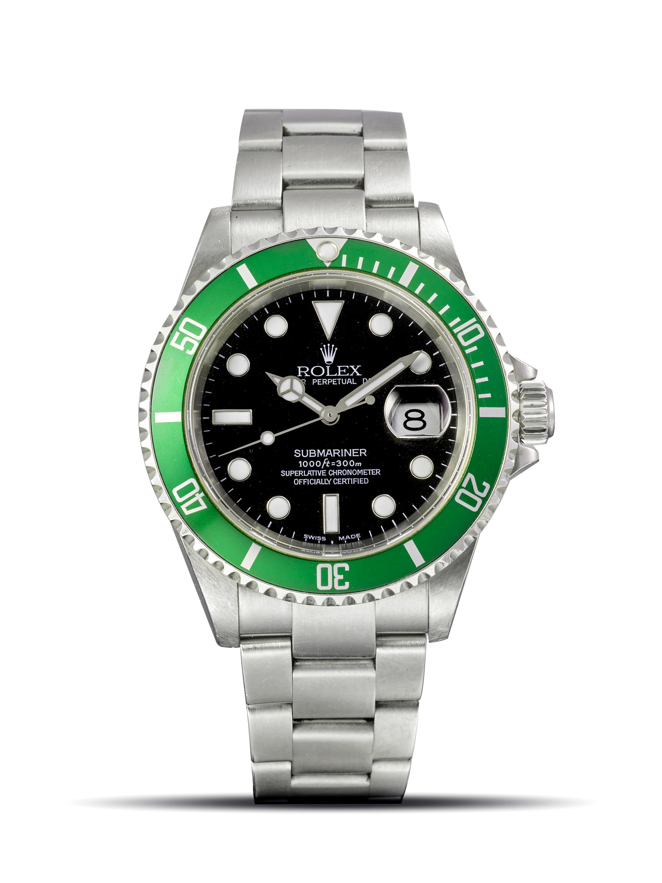 Appraisal: ROLEX SUBMARINER - KERMIT FLAT REF T A STAINLESS STEEL