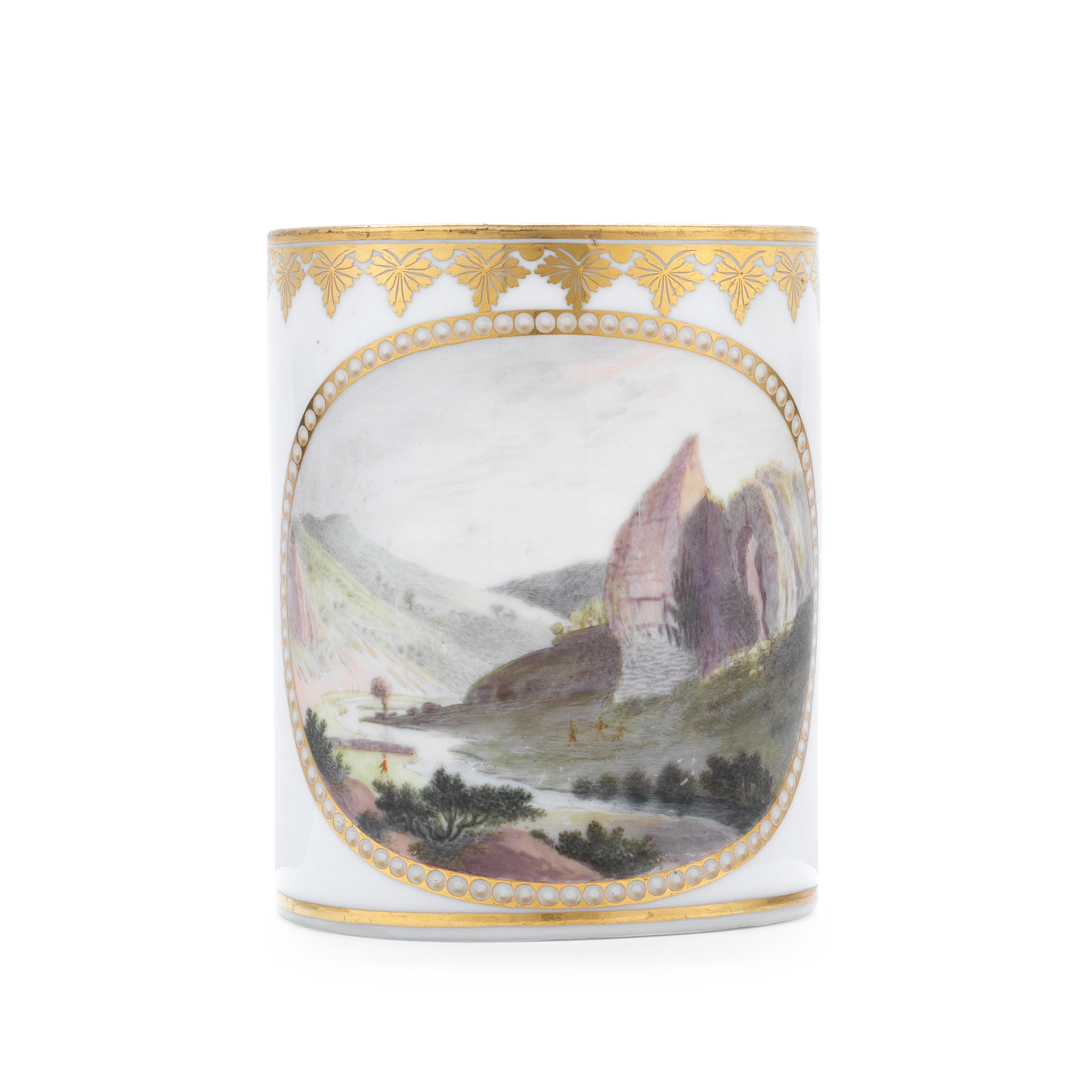 Appraisal: A DERBY MUG BY ZACHARIAH BOREMAN CIRCA Of cylindrical form