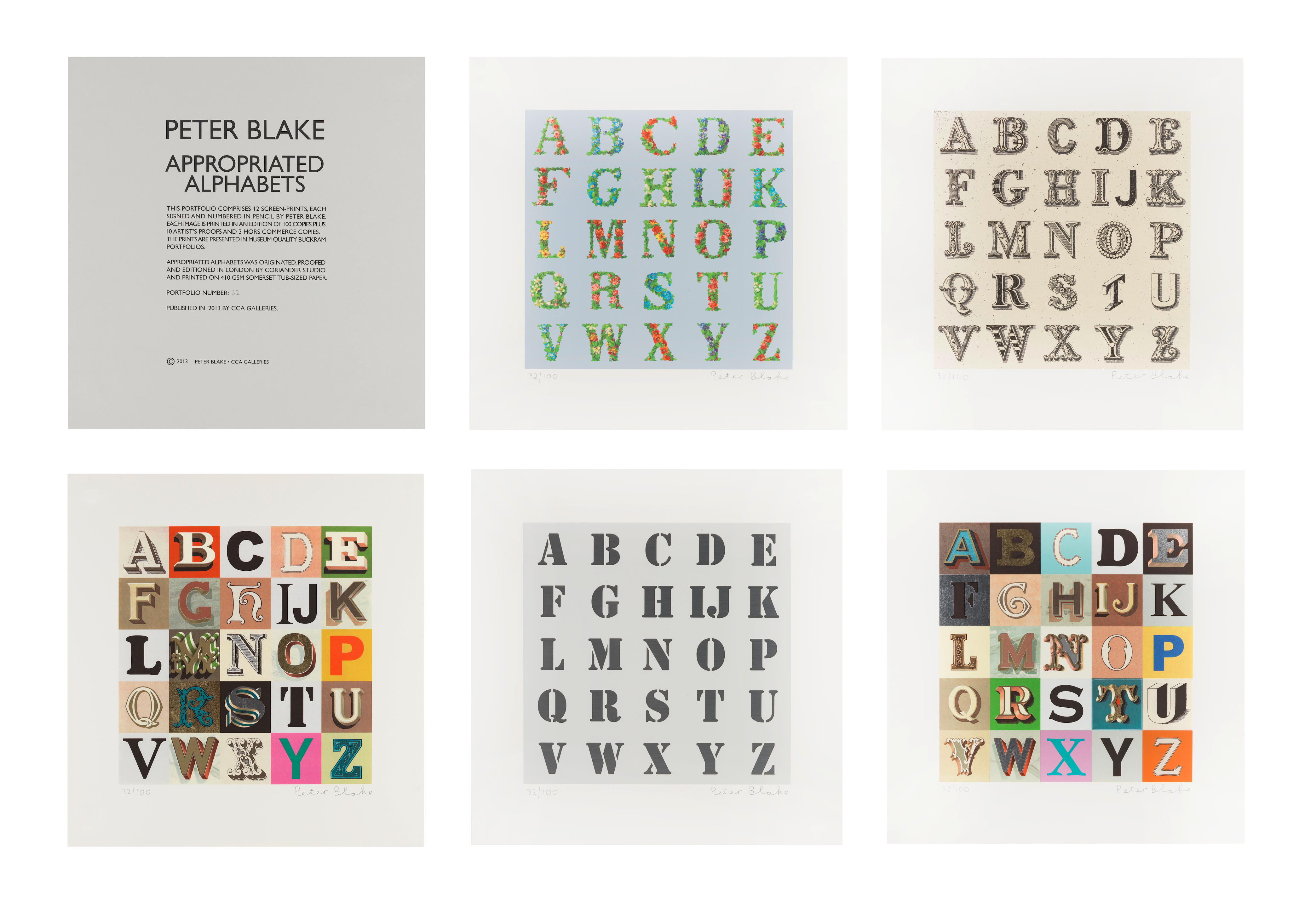 Appraisal: SIR PETER BLAKE R A BRITISH BORN Appropriated Alphabets The