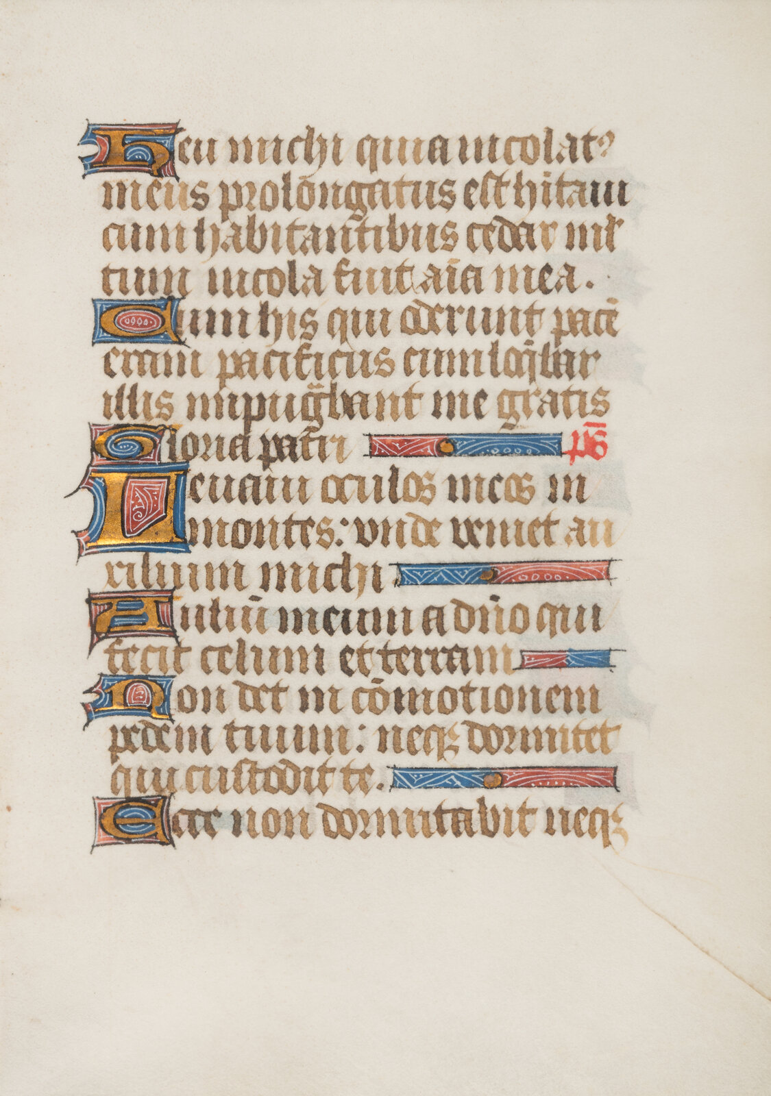 Appraisal: NORTH FRENCH ILLUMINATOR A leaf from a Book of Hours