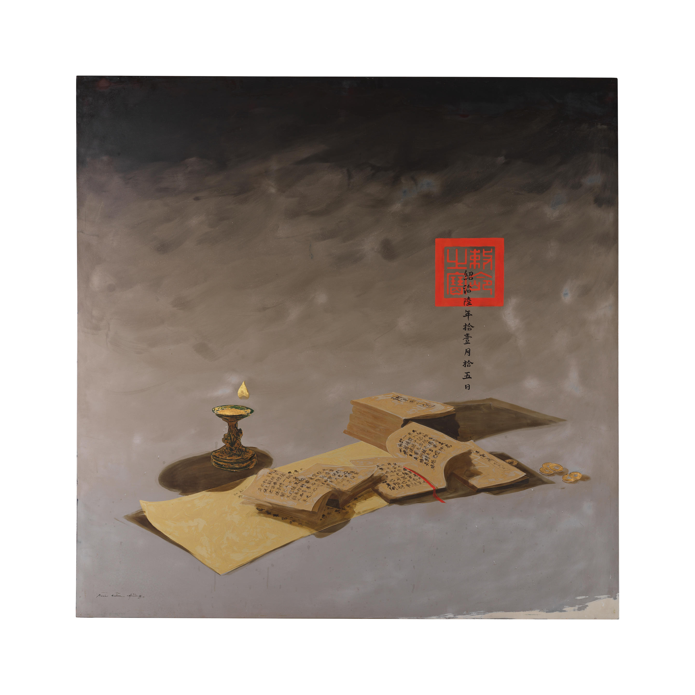 Appraisal: BUI HUU HUNG VIETNAMESE BORN Still Life with Oil Lamp