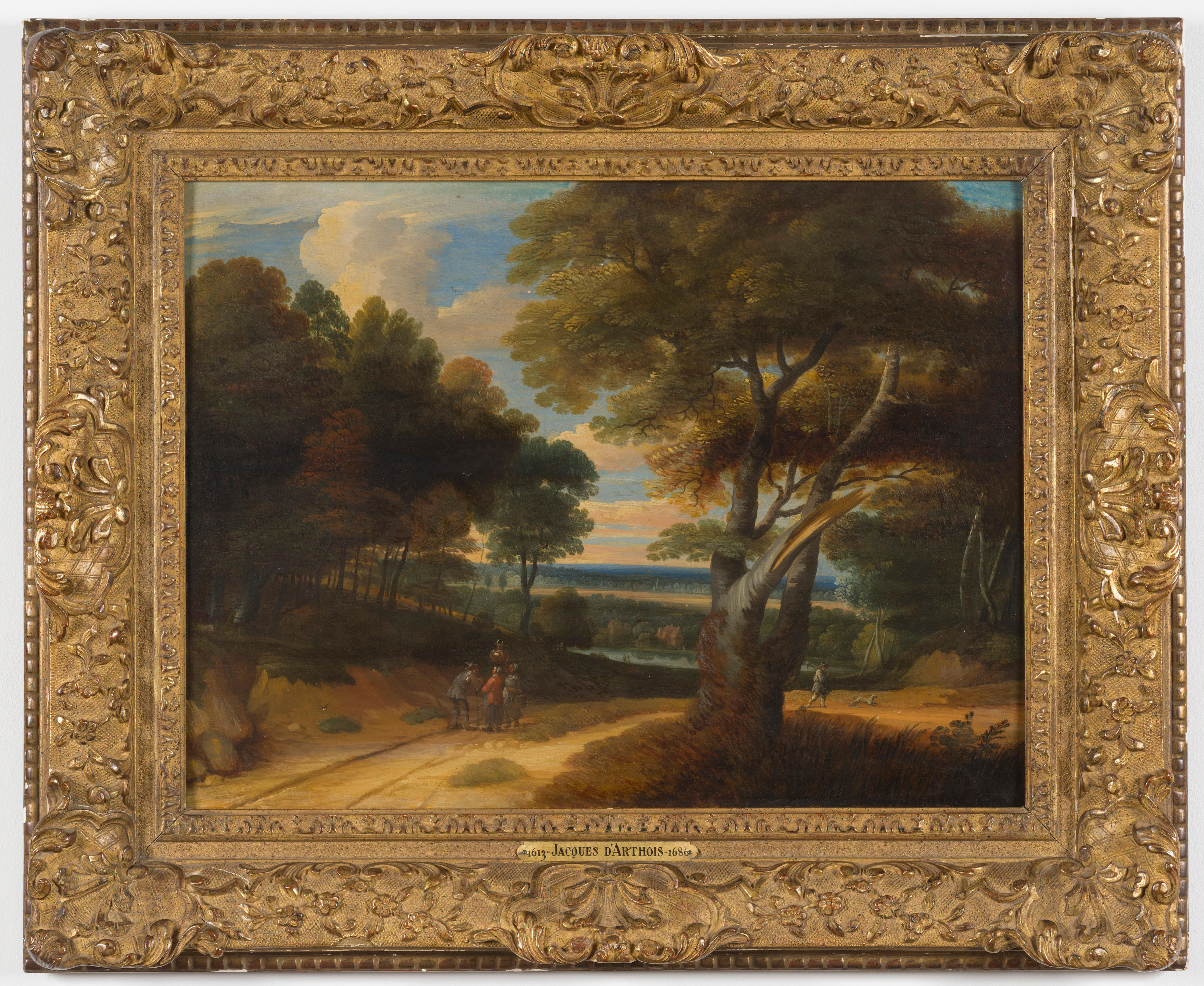 Appraisal: CERCLE DE JACQUES D'ARTHOIS - Paysage anim Huile sur panneau