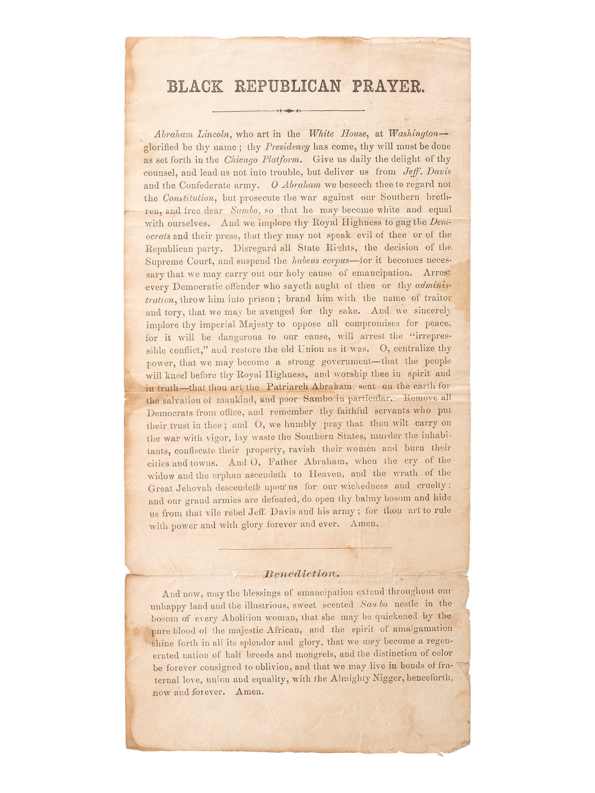 Appraisal: SLAVERY amp ABOLITION Black Republican Prayer New York N p