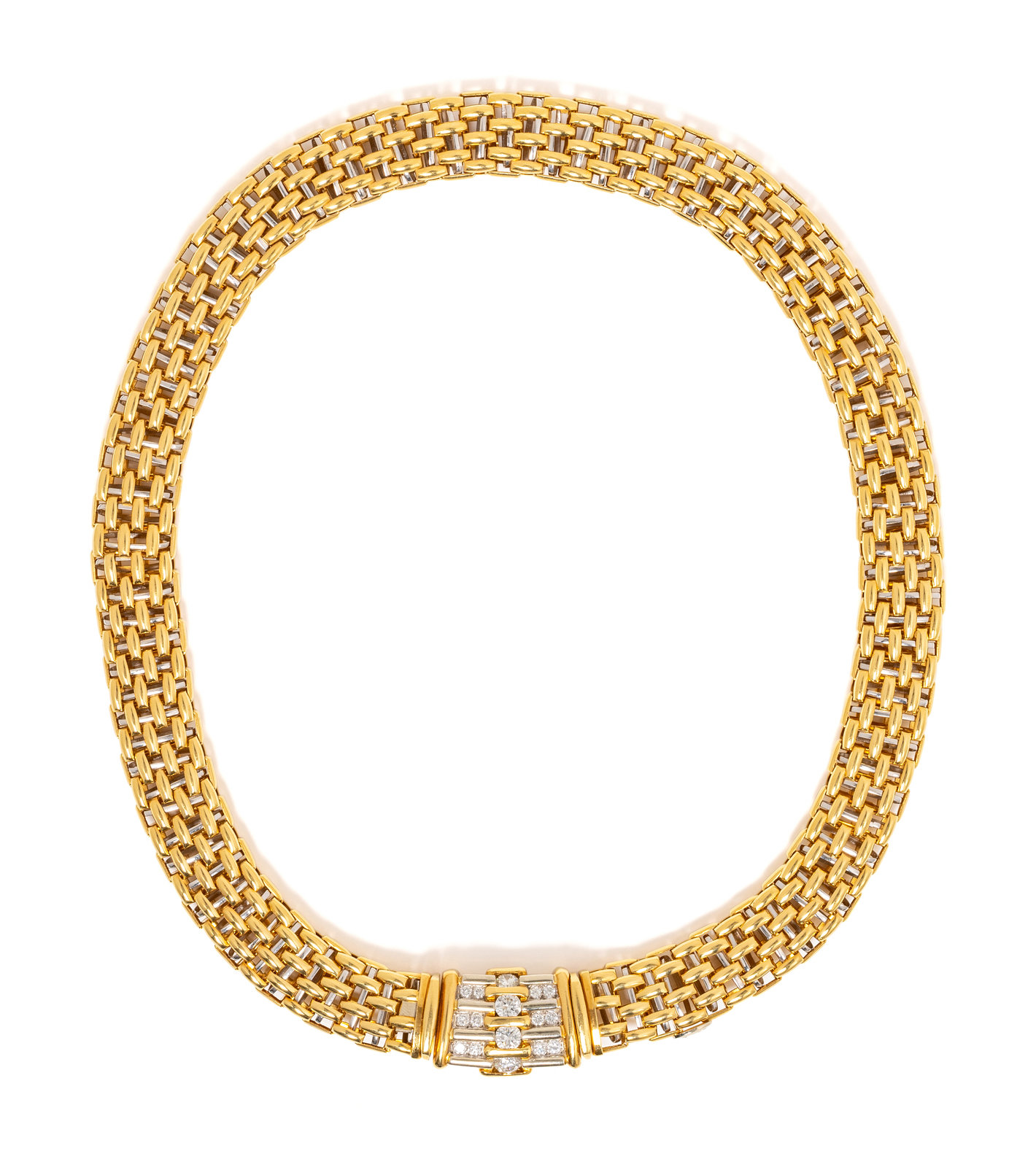 Appraisal: FOPE BICOLOR GOLD AND DIAMOND CONVERTIBLE NECKLACE Consisting of a