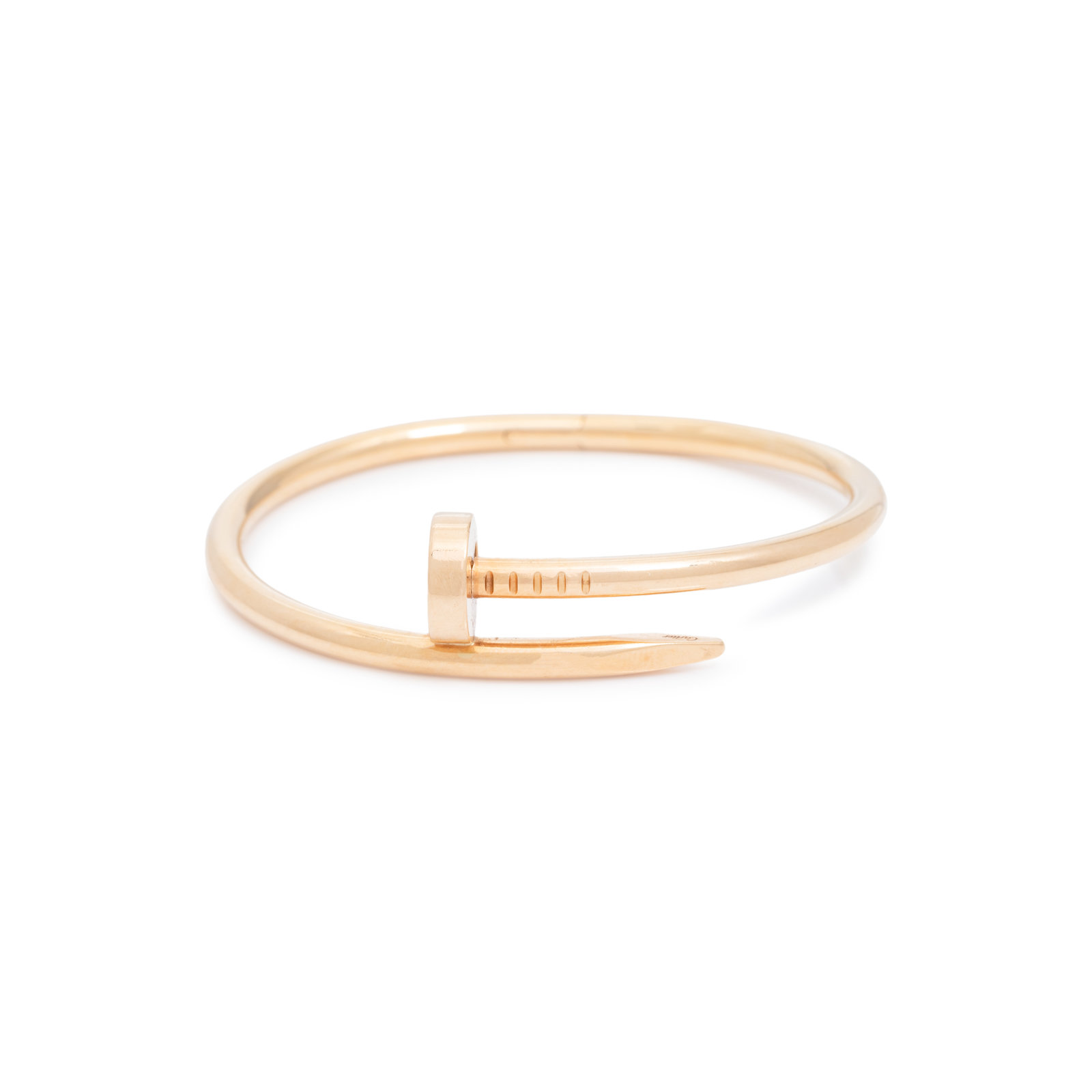 Appraisal: CARTIER YELLOW GOLD 'JUSTE UN CLOU' BANGLE BRACELET Consisting of