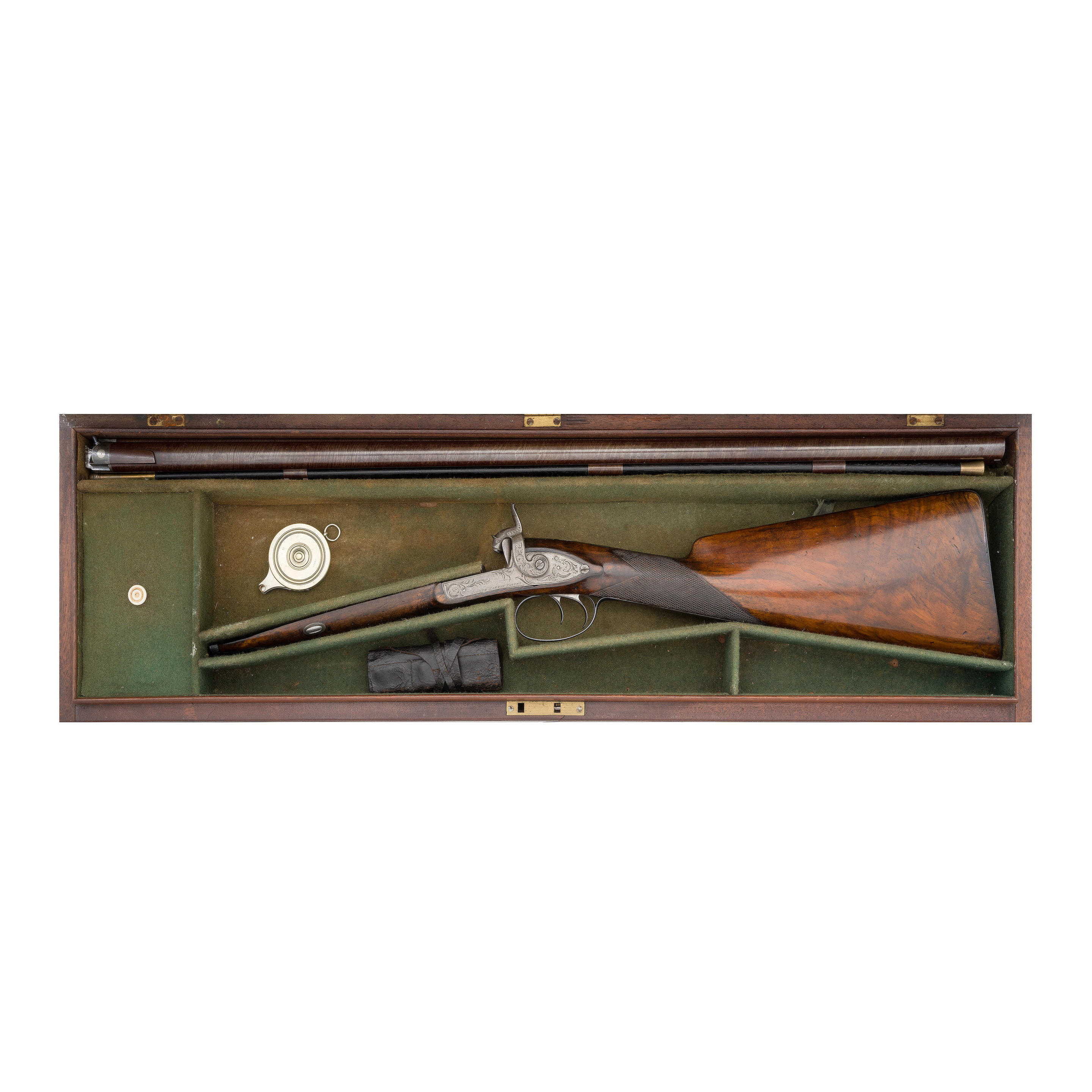 Appraisal: A CASED -BORE PERCUSSION D B SPORTING GUN BY JOSEPH