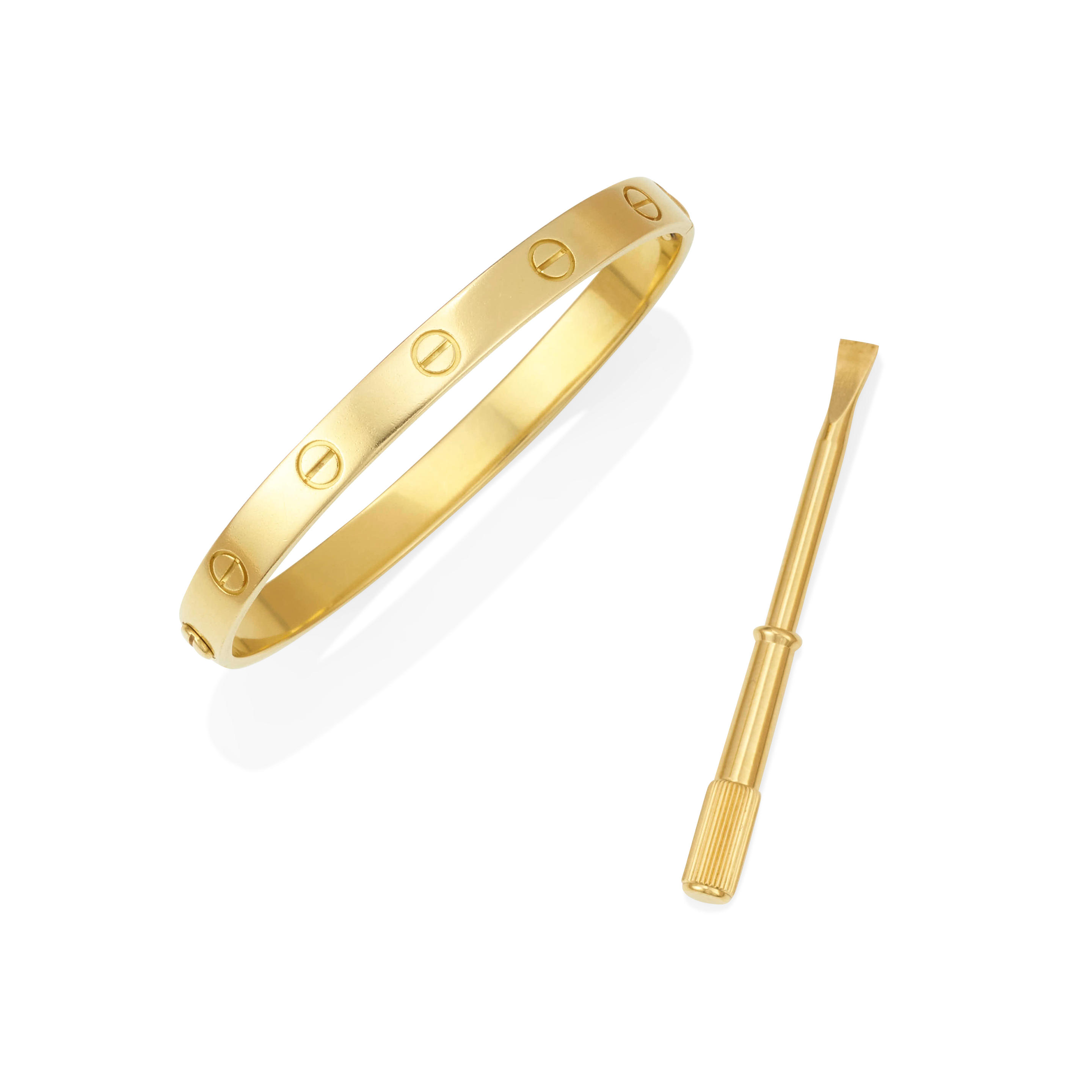 Appraisal: CARTIER AN K GOLD 'LOVE' BANGLE Featuring a high polished