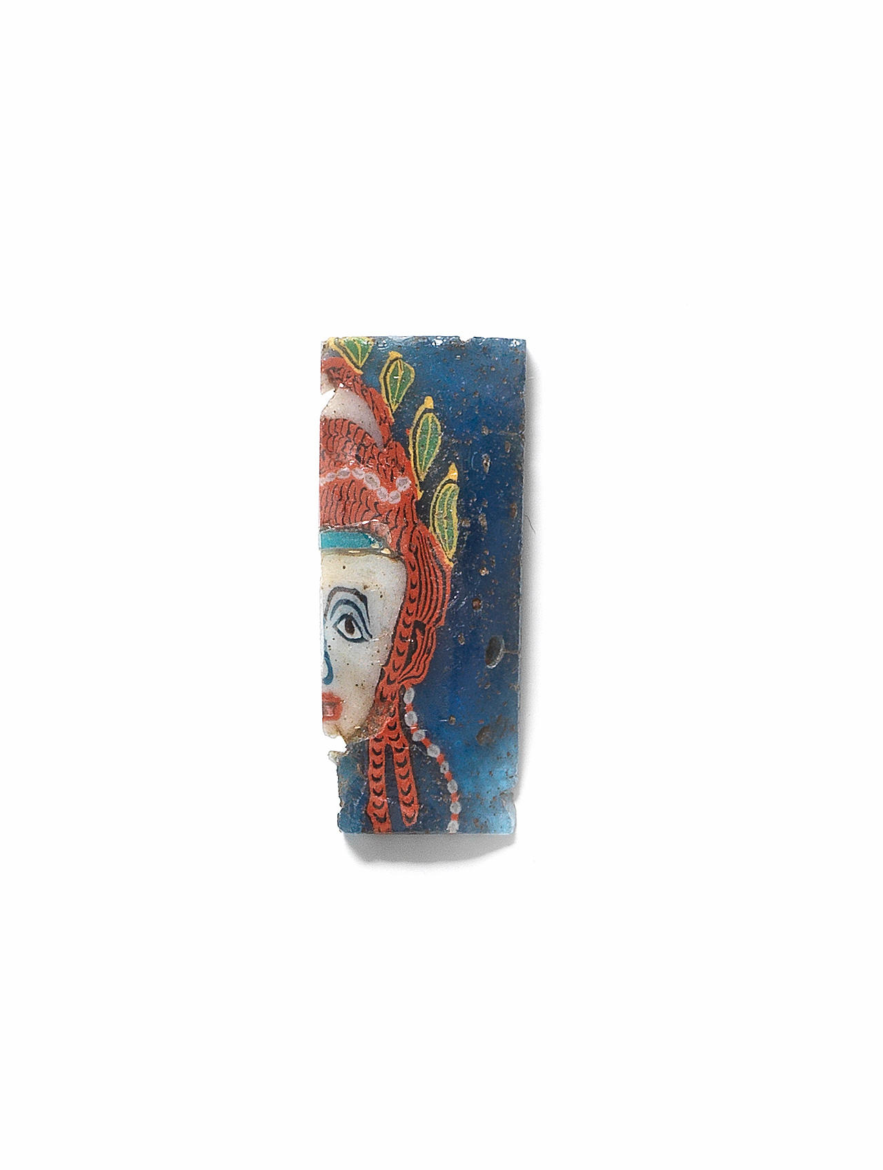 Appraisal: A ROMAN MOSAIC GLASS HALF INLAY OF A FEMALE 'NEW