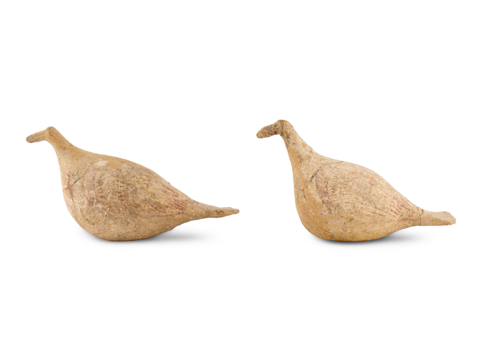 Appraisal: Two Canosan Painted Terracotta Birds Circa rd- nd century B