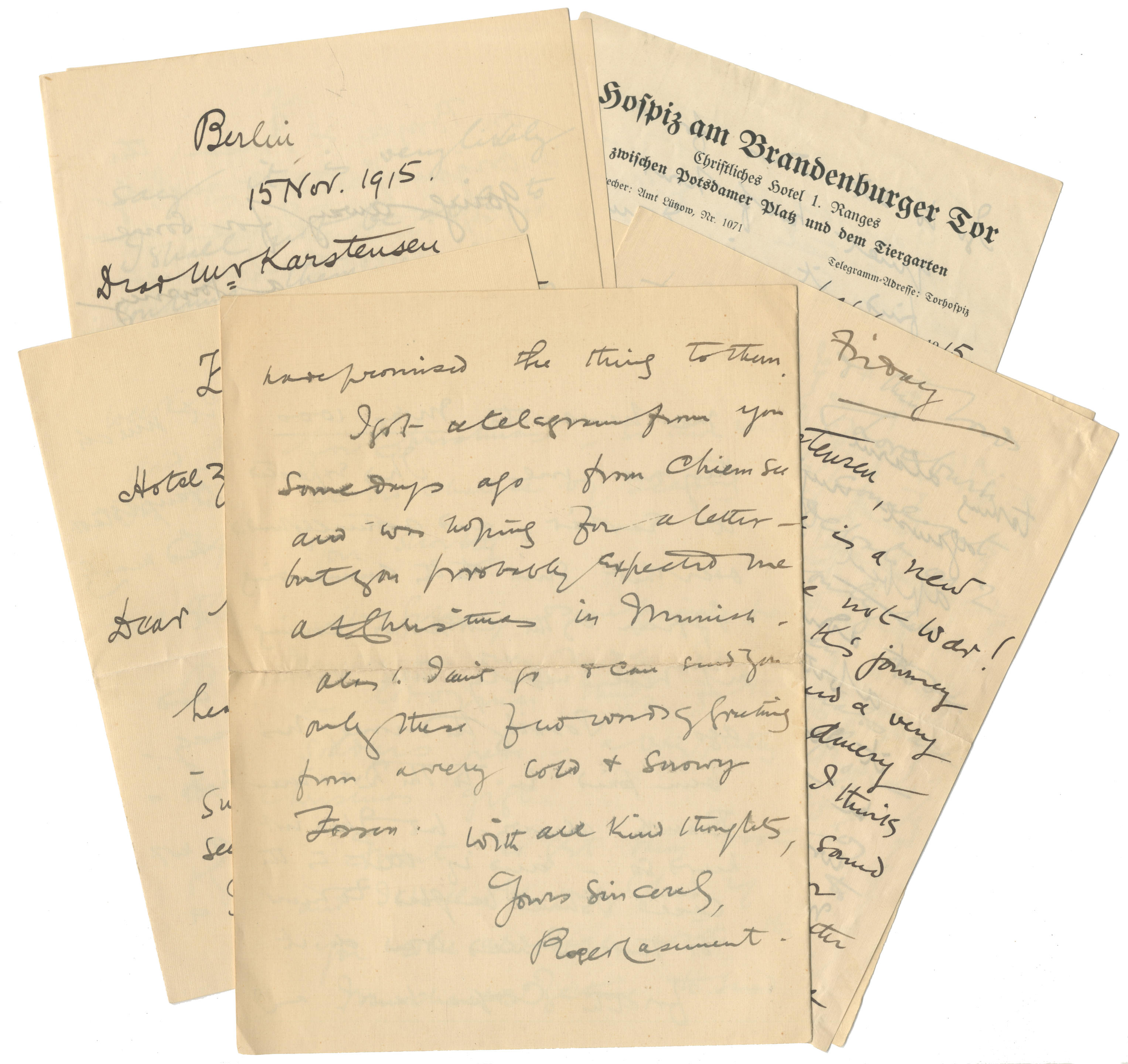 Appraisal: CASEMENT ROGER Series of six autograph letters signed Roger Casement