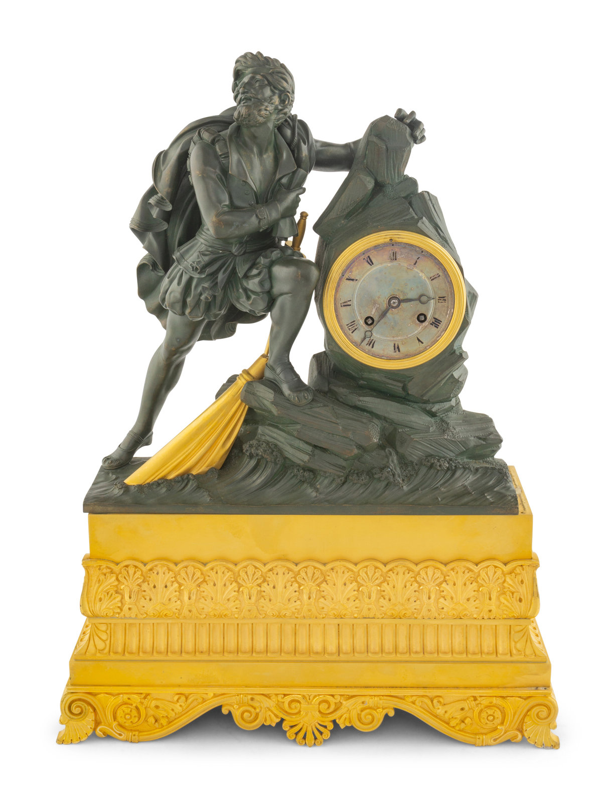 Appraisal: A Louis Phillippe Gilt and Patinated Bronze Mantel Clock Honor