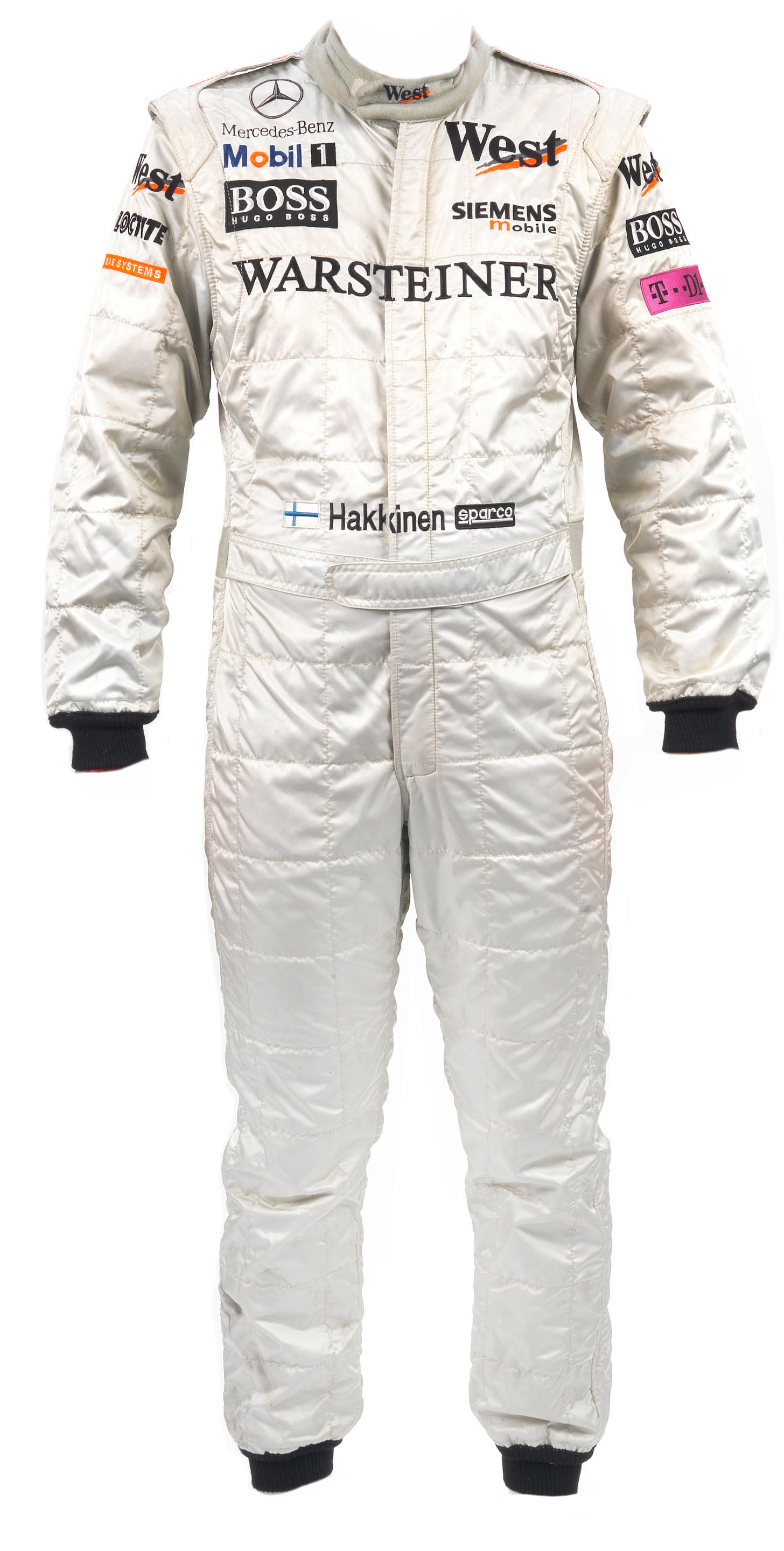 Appraisal: A SET OF MIKA HAKKINEN MCLAREN MERCEDES RACE OVERALLS BY