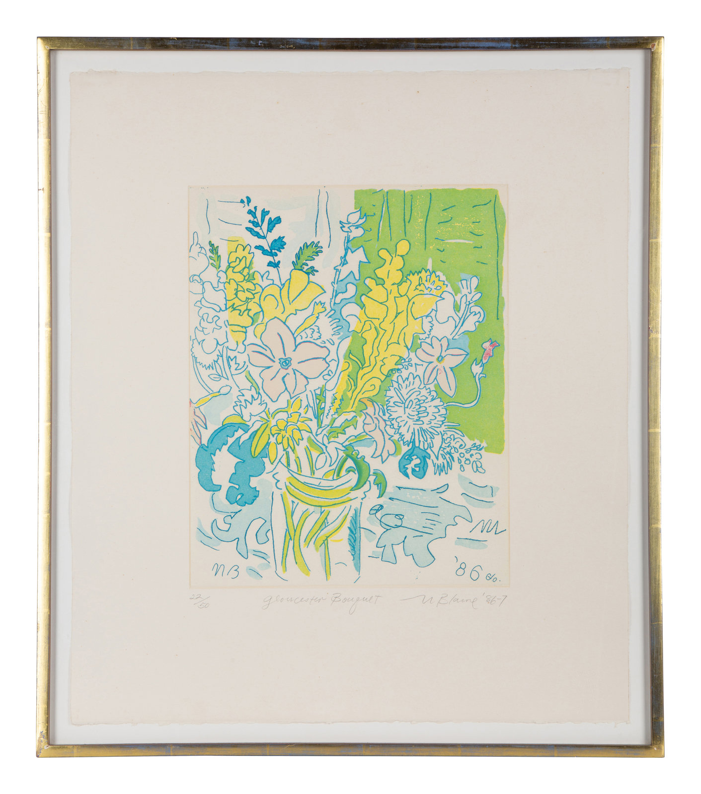 Appraisal: Nell Blaine American - Gloucester Bouquet softground etching and aquatint