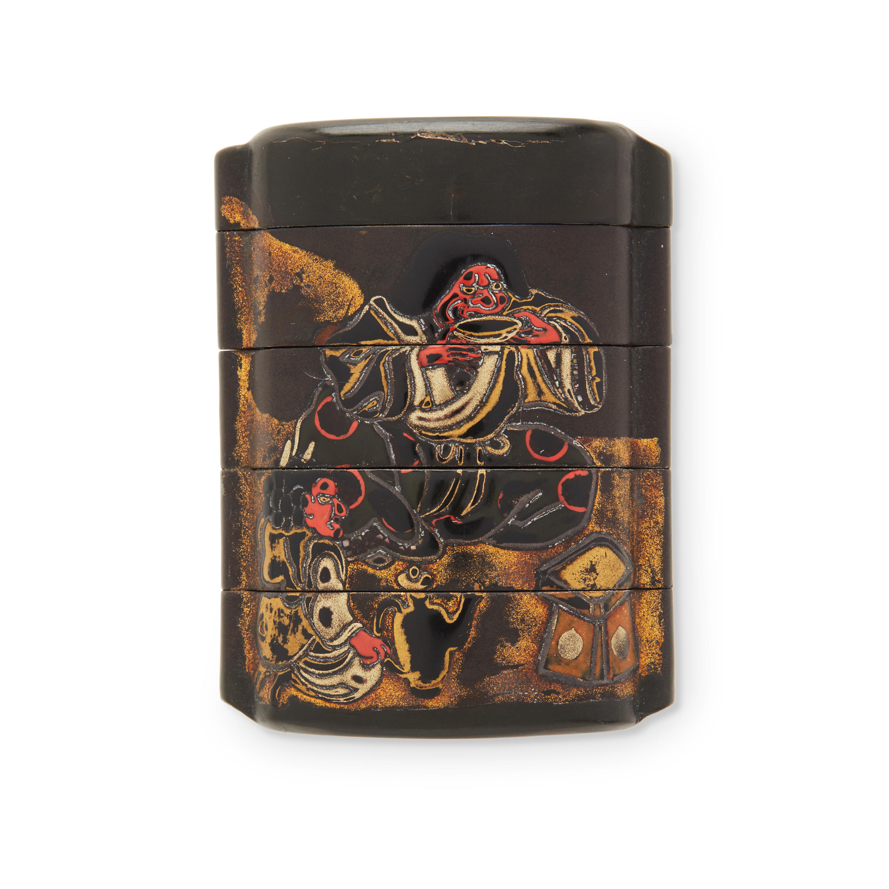 Appraisal: A LARGE FOUR-CASE LACQUER INR Edo period - th century