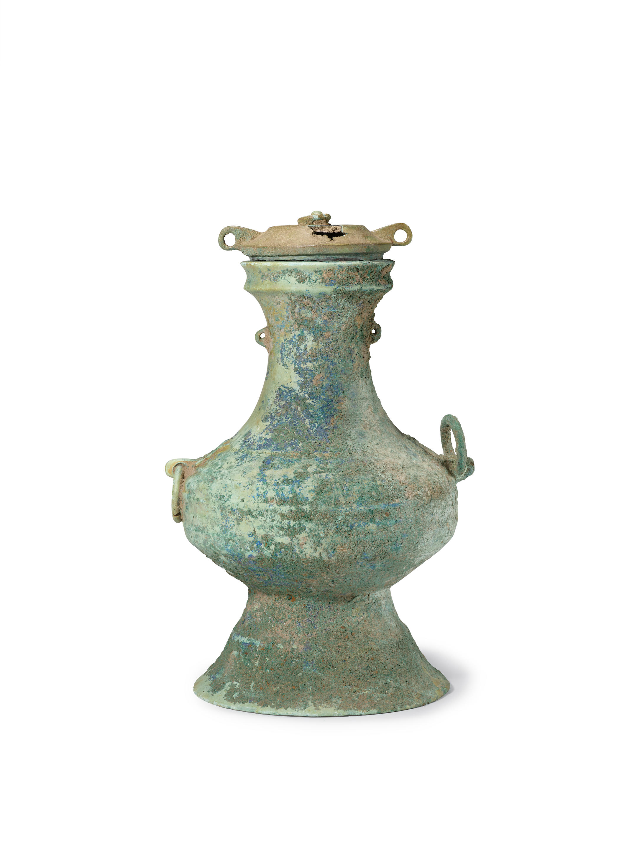 Appraisal: AN ARCHAIC BRONZE WINE VESSEL AND COVER HU Early Western