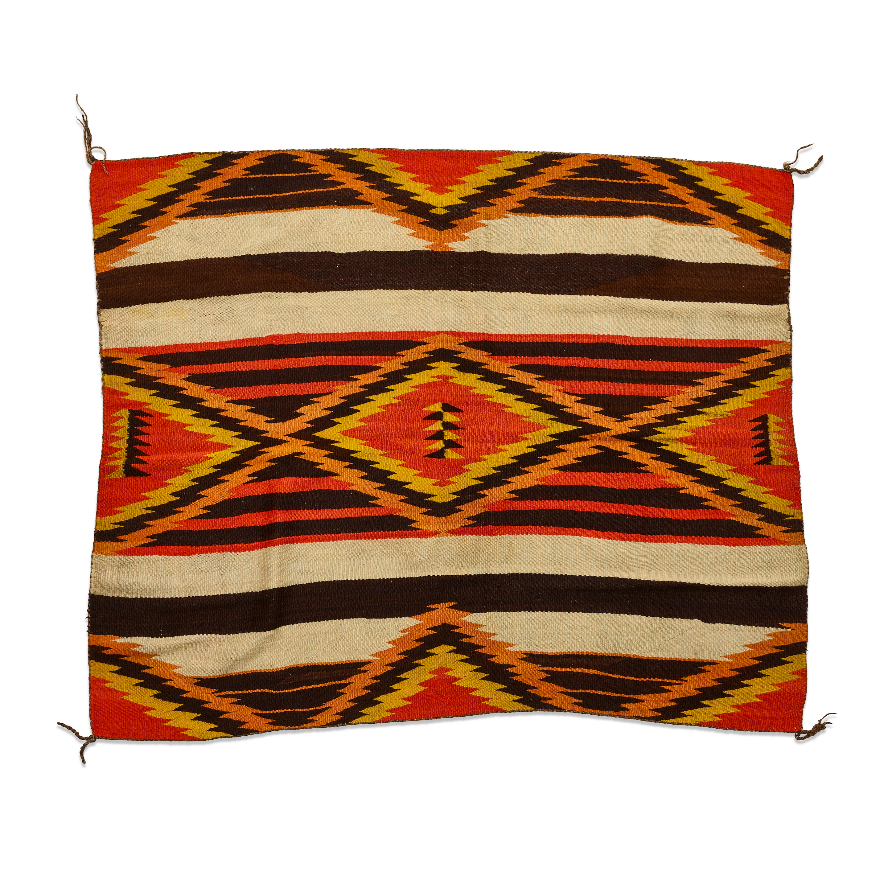 Appraisal: A DIN NAVAJO TRANSITIONAL CHIEF'S STYLE WEAVING Designed with nine