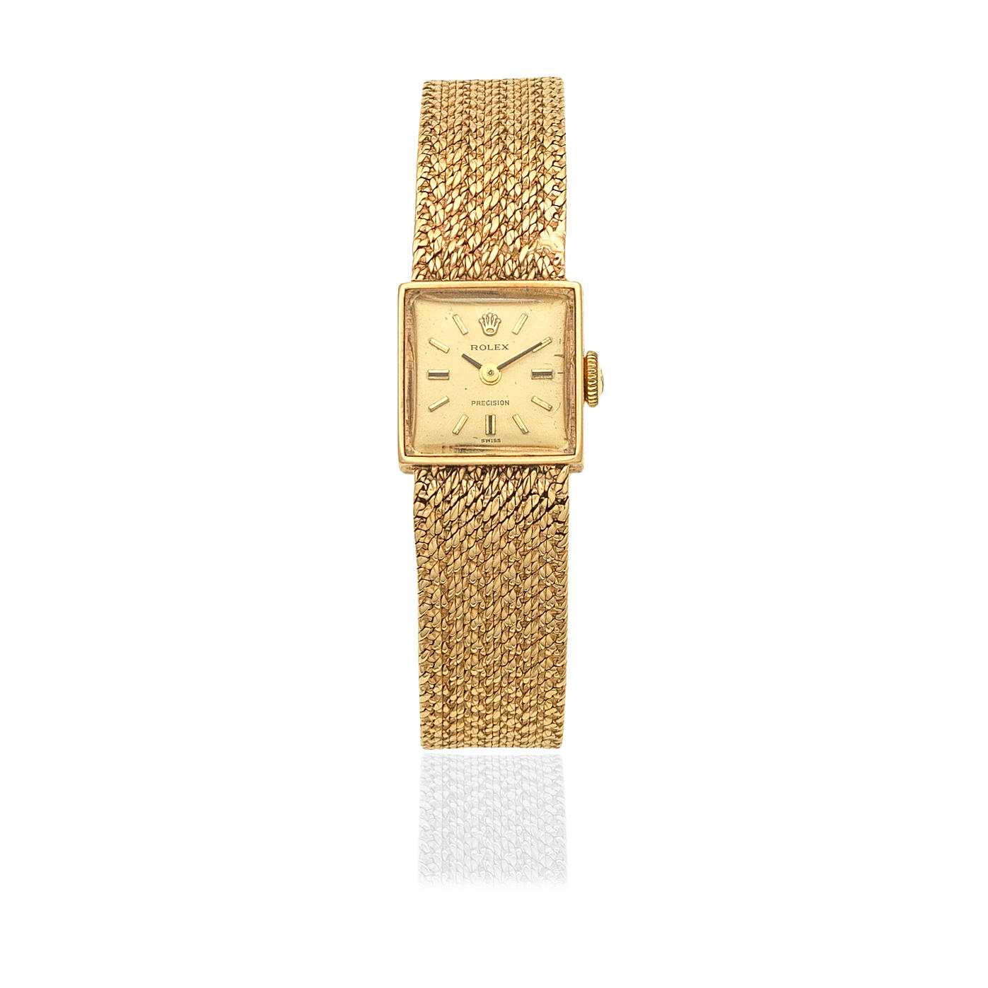 Appraisal: ROLEX A LADY'S K GOLD MANUAL WIND SQUARE FORM BRACELET