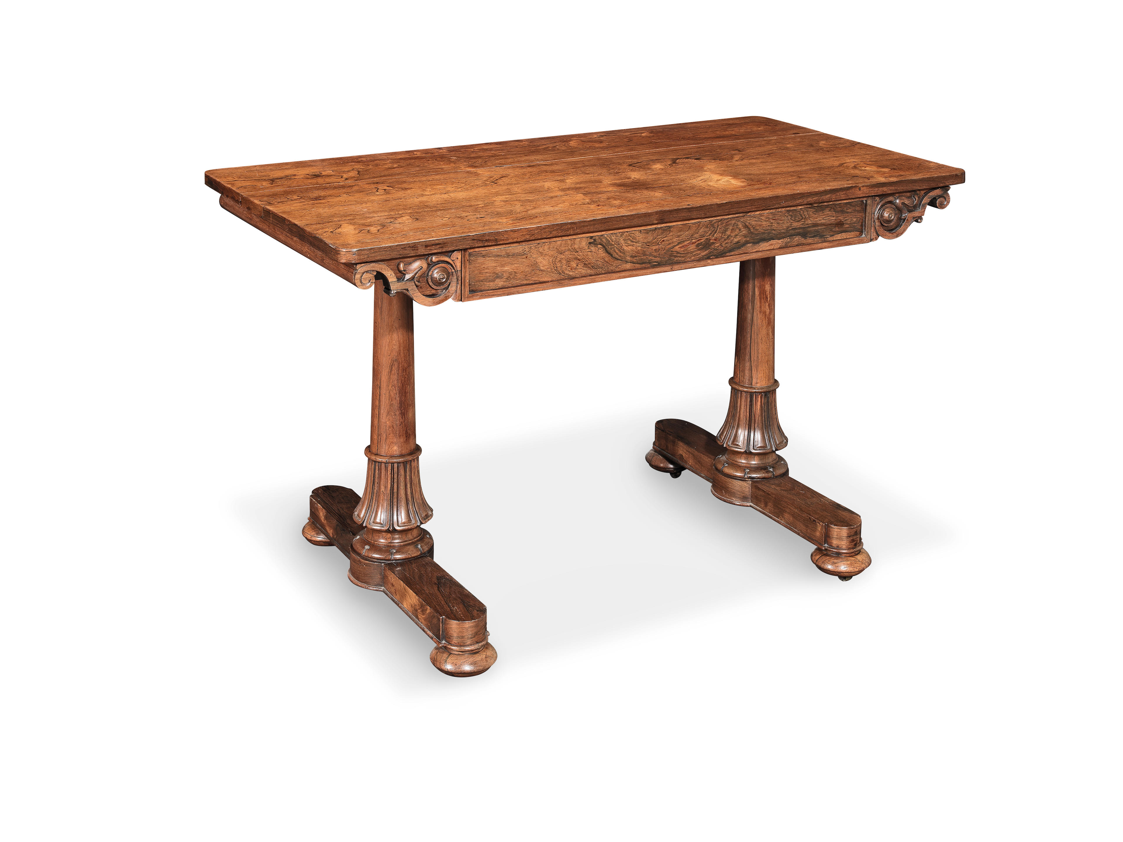 Appraisal: A WILLIAM IV ROSEWOOD WRITING TABLE Circa with one panelled