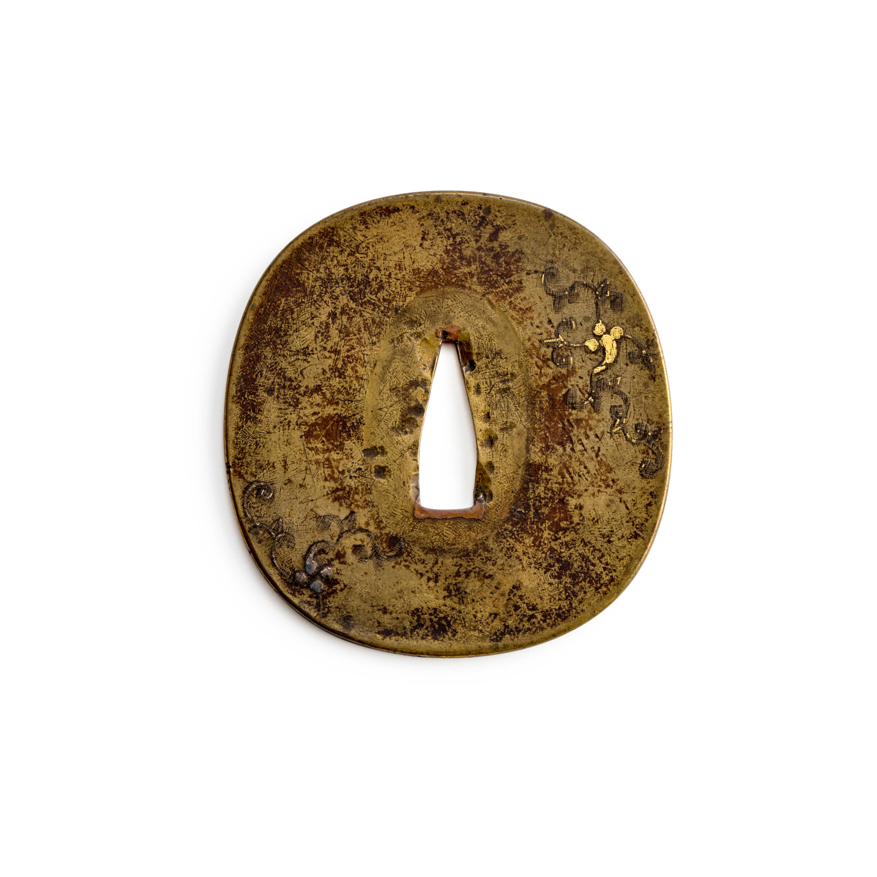 Appraisal: KO-UMETADA EARLY UMETADA TYPE A Brass Tsuba Momoyama - or