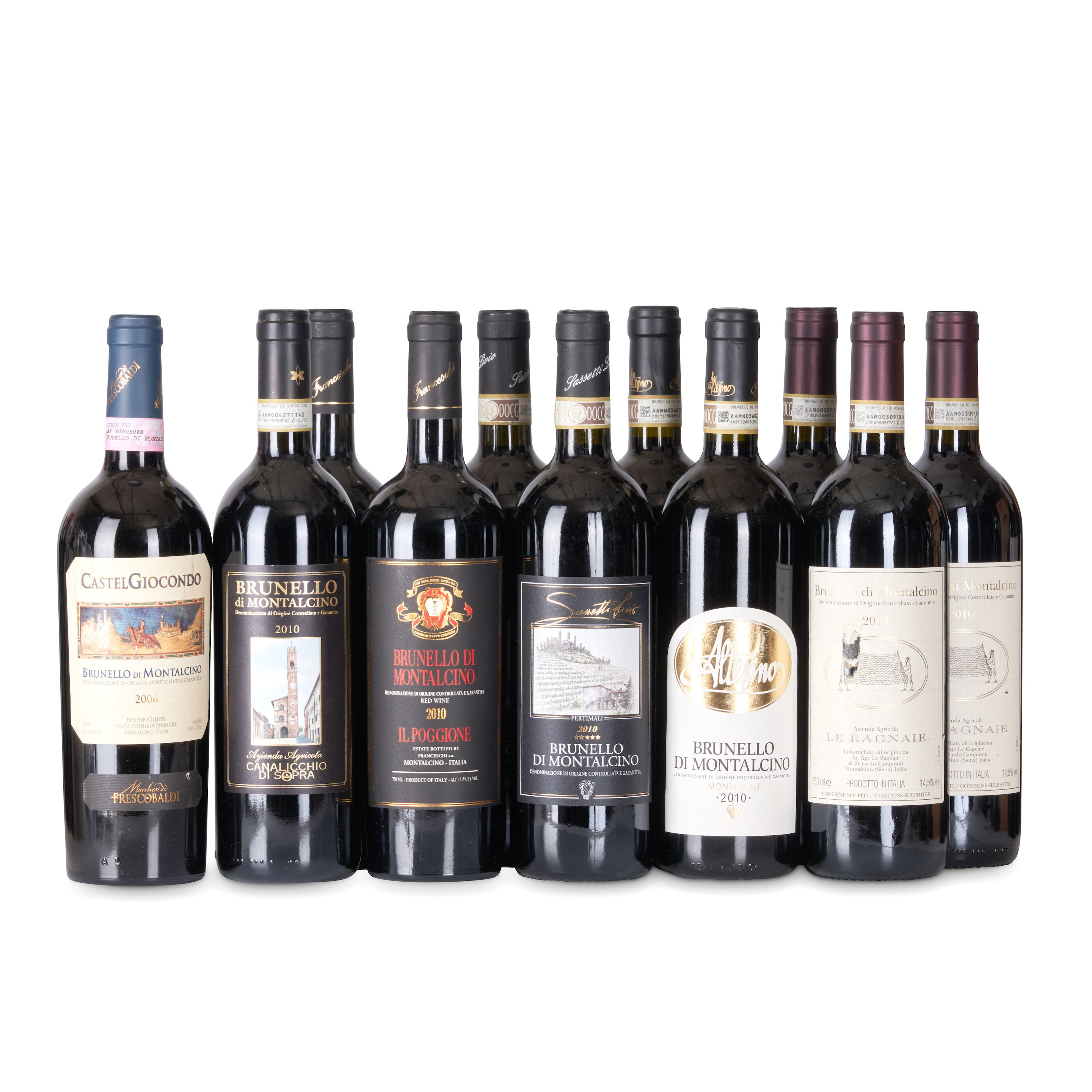 Appraisal: MIXED BRUNELLO DI MONTALCINO BOTTLES Mixed Brunello di Montalcino Tuscany