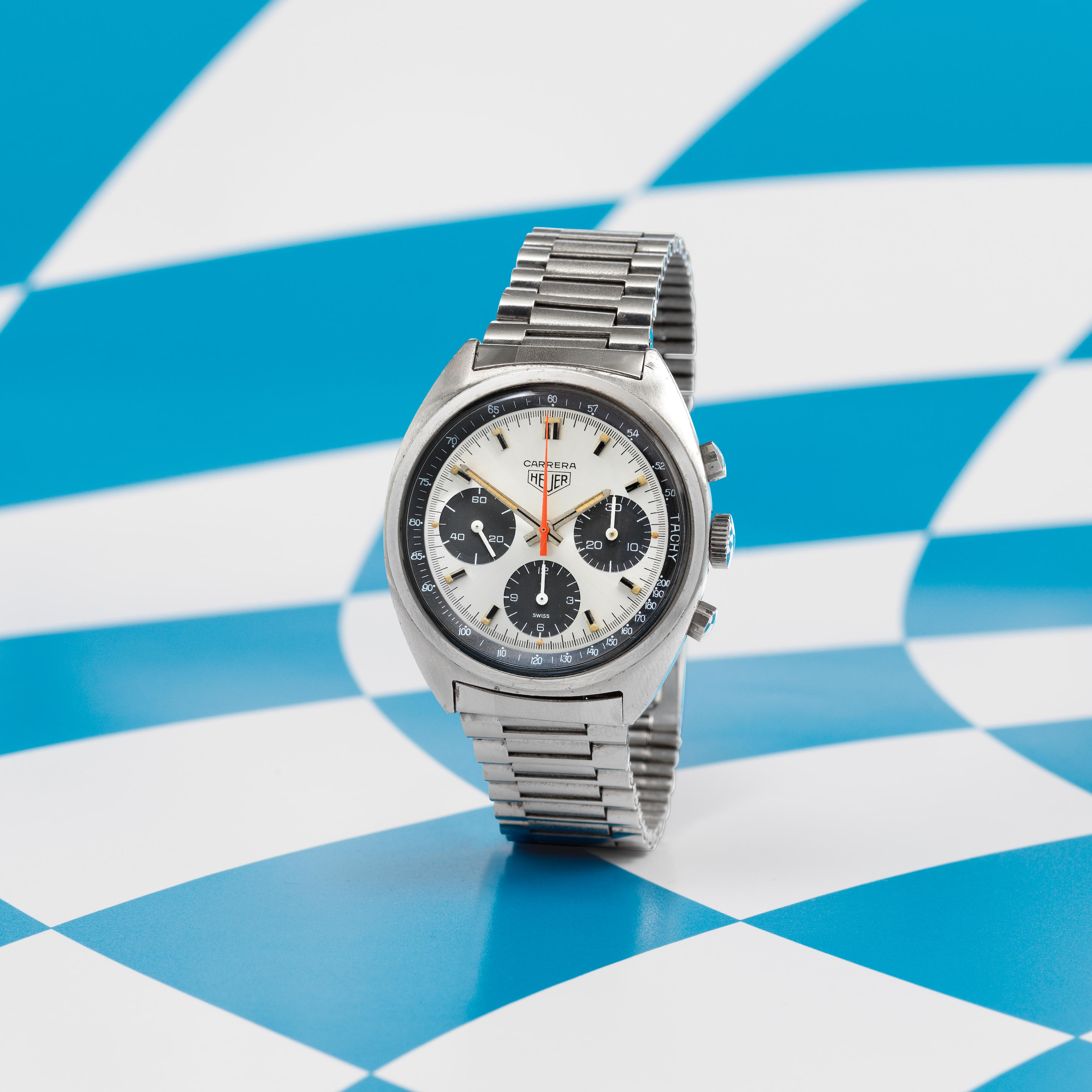 Appraisal: HEUER A STAINLESS STEEL MANUAL WIND CHRONOGRAPH BRACELET WATCH Model