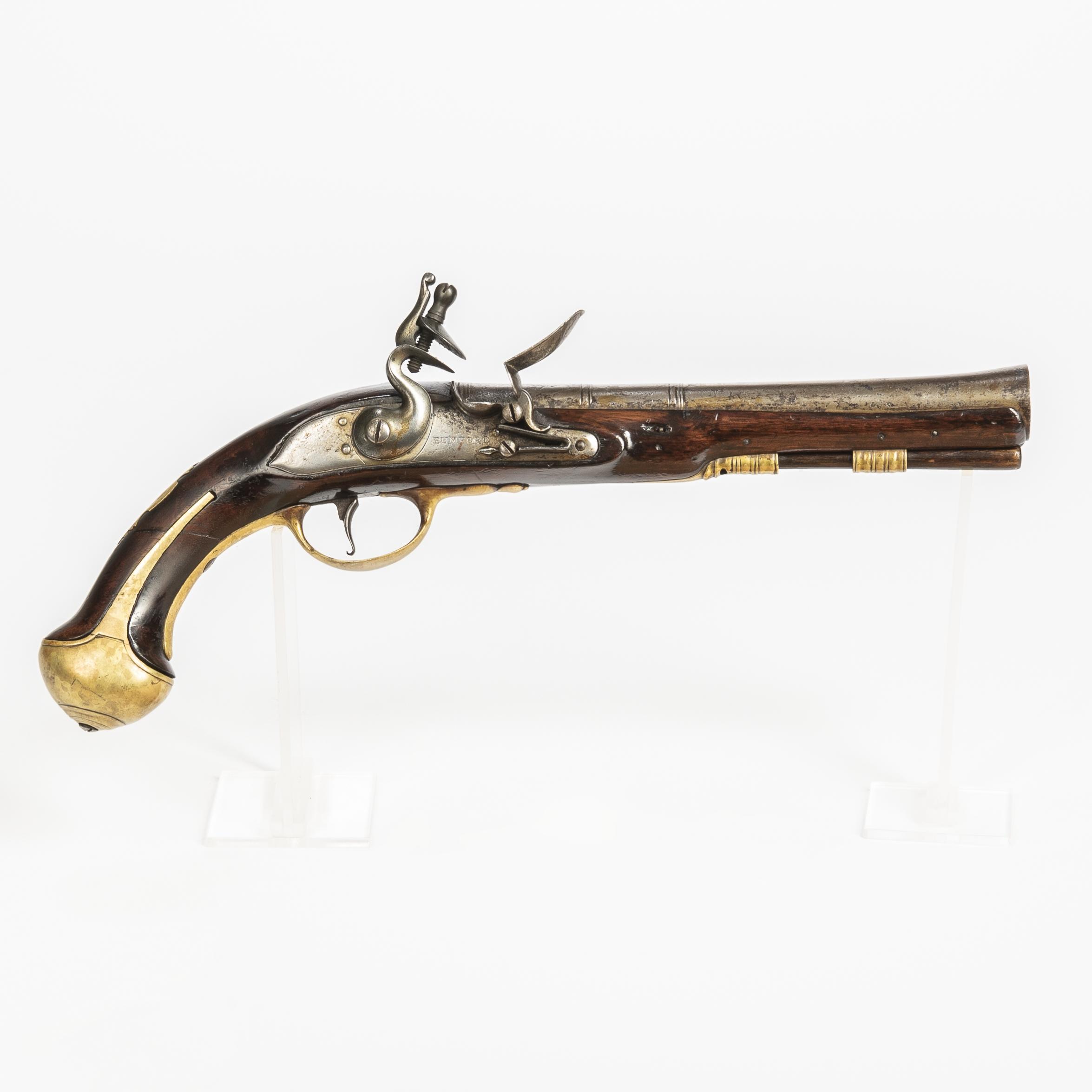 Appraisal: FLARED MUZZLE FLINTLOCK PISTOL PROBABLY JOHN BUMFORD LONDON SECOND QUARTER