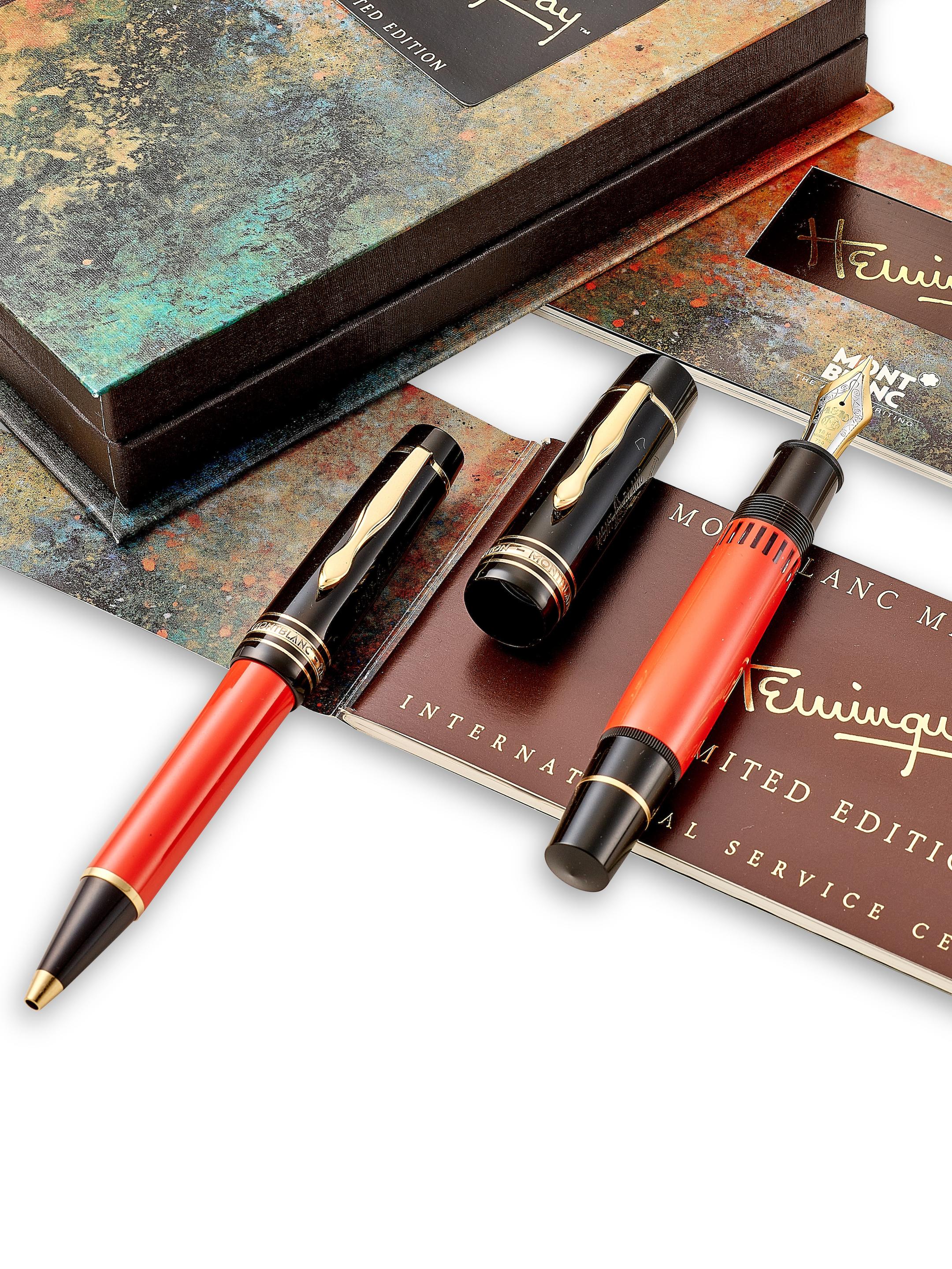 Appraisal: MONTBLANC HEMINGWAY REF TWO LIMITED EDITION BROWN AND RED RESIN