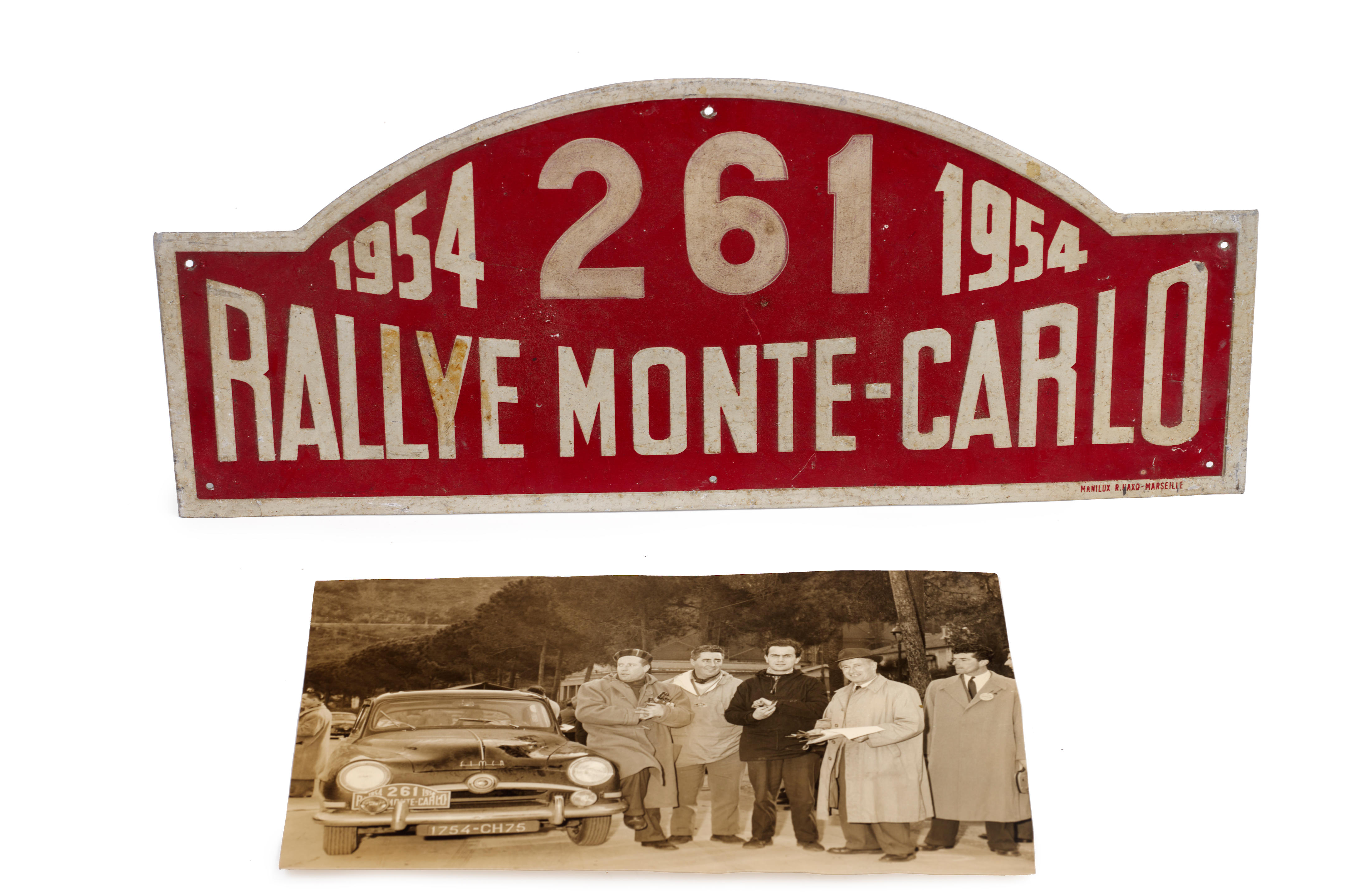 Appraisal: RALLYE MONTE-CARLO Monte Carlo rally plate of pilots M Cannello