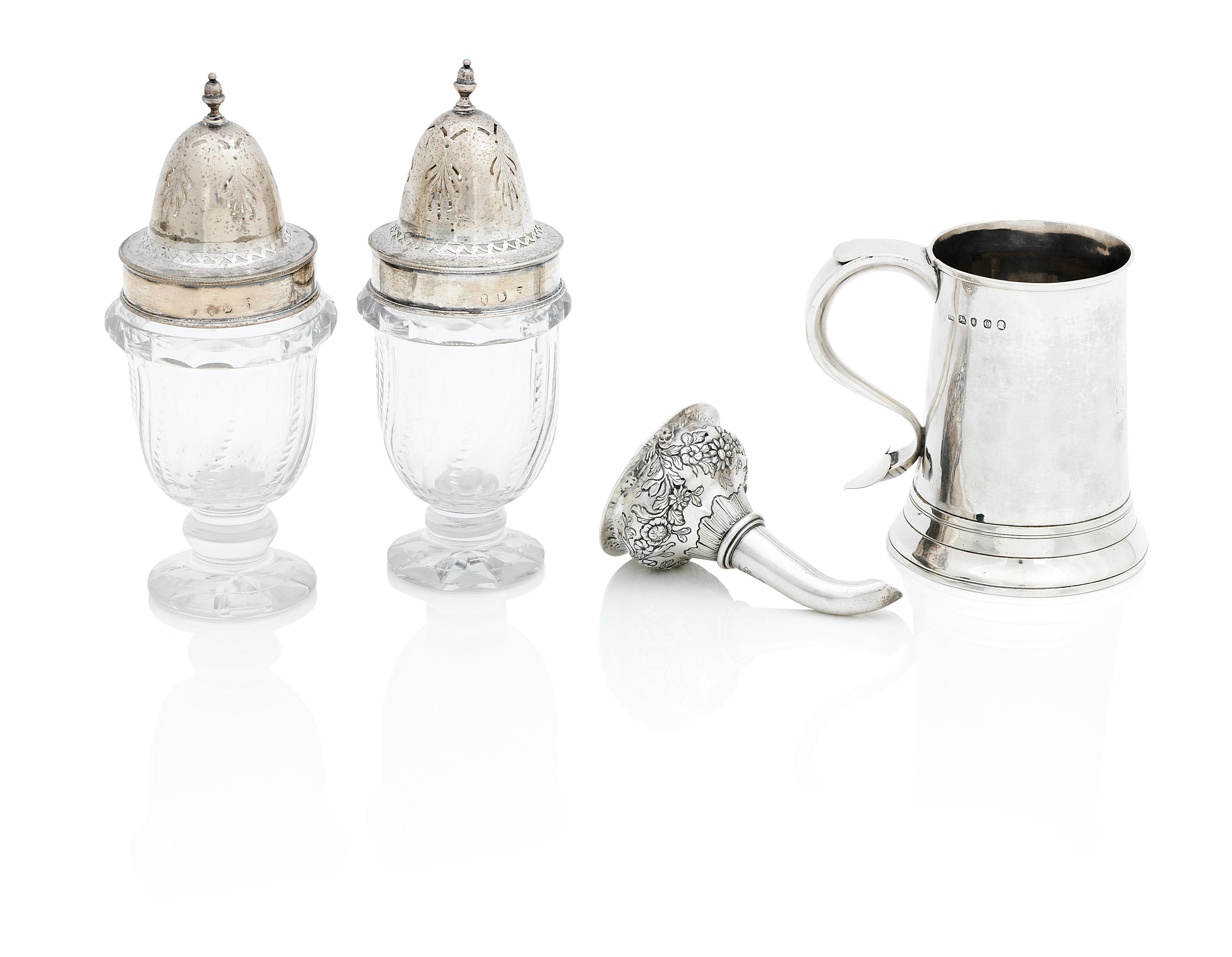 Appraisal: A COLLECTION OF GEORGIAN SILVER Comprising a George III mug