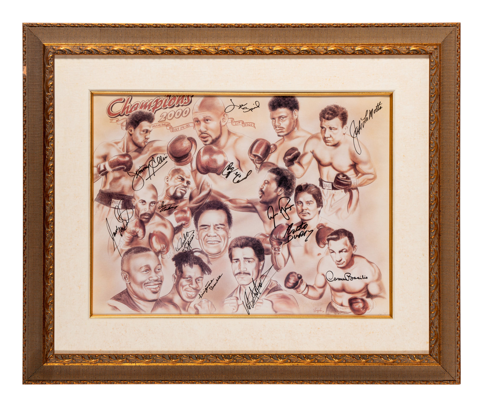 Appraisal: A Boxing Champions Signed Autograph Print Including Roberto Duran Jake