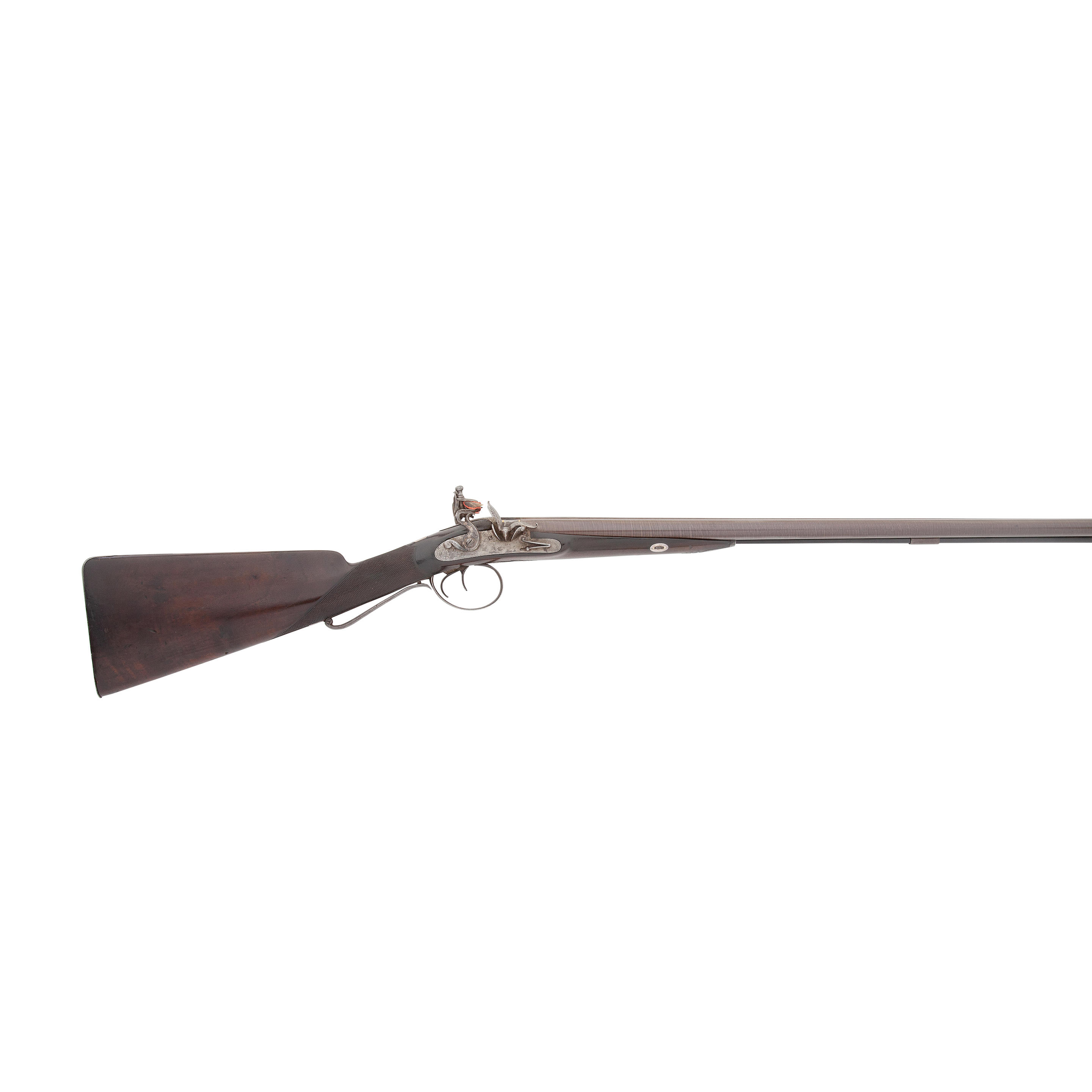 Appraisal: A VERY RARE -BORE D B FLINTLOCK SPORTING GUN BY